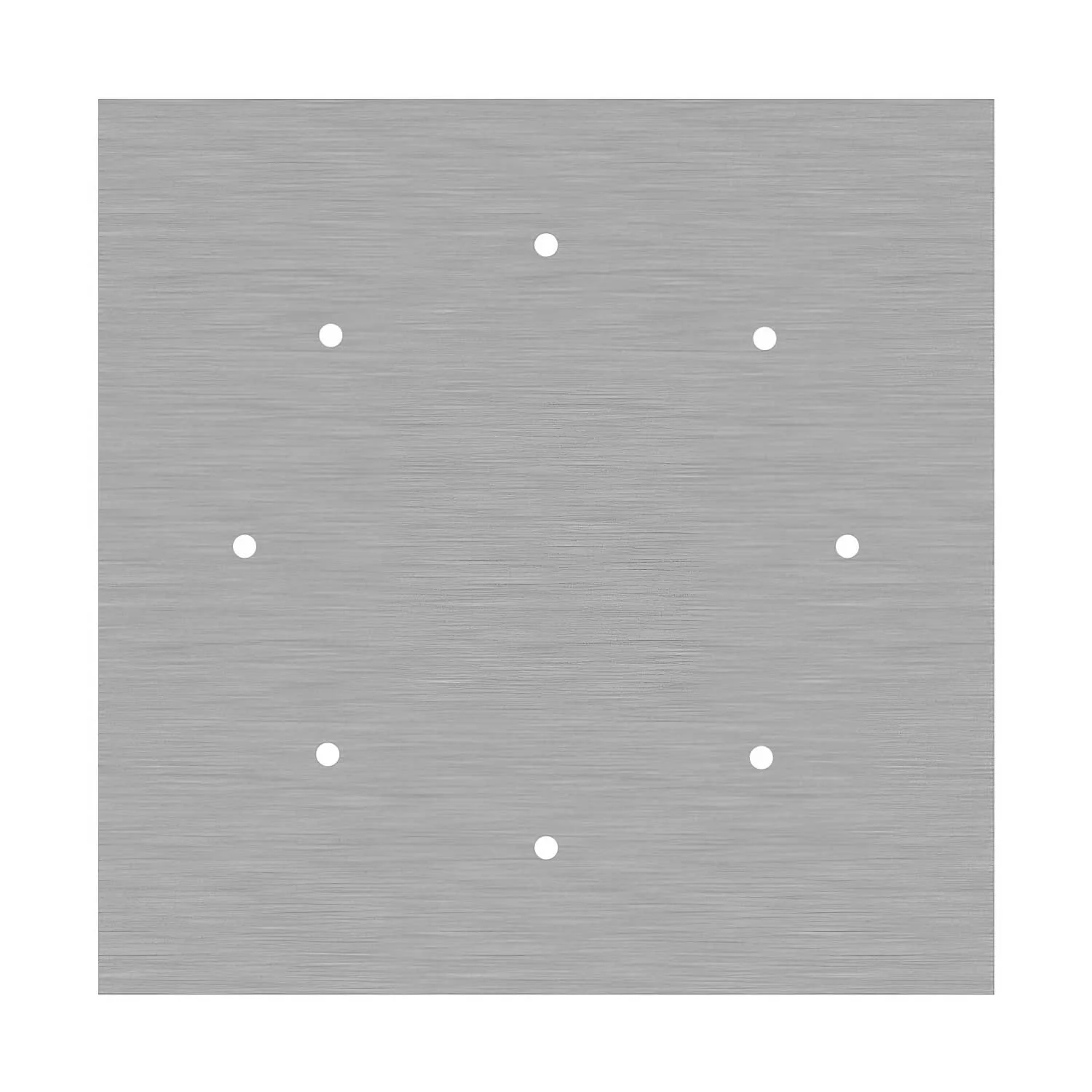 XXL Rose-One square ceiling rose, 400 mm with 8 holes and 4 side holes - Satin steel Dibond - Image 3