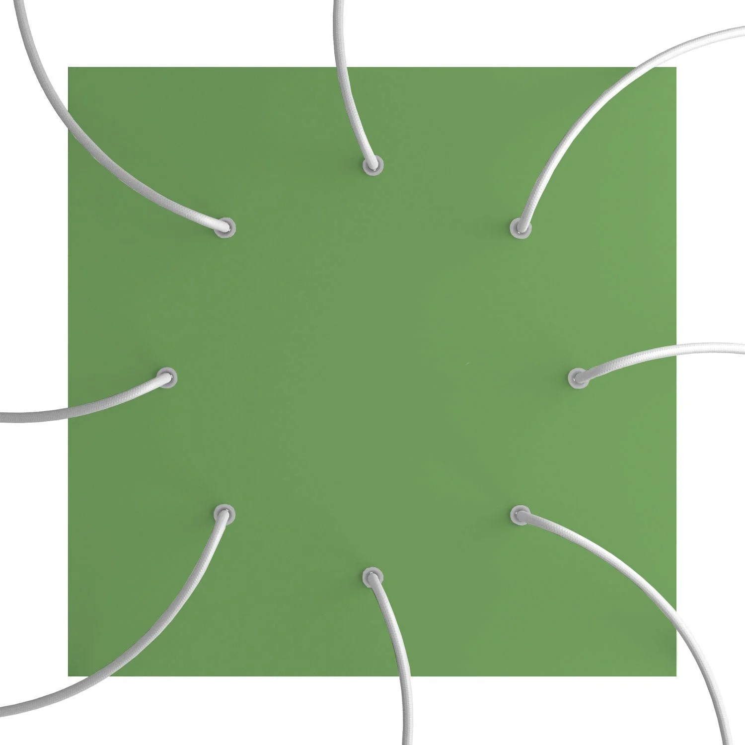Ceiling rose XXL Rose-One square, 400 mm with 8 holes and 4 side holes – Meadow green - Image 2