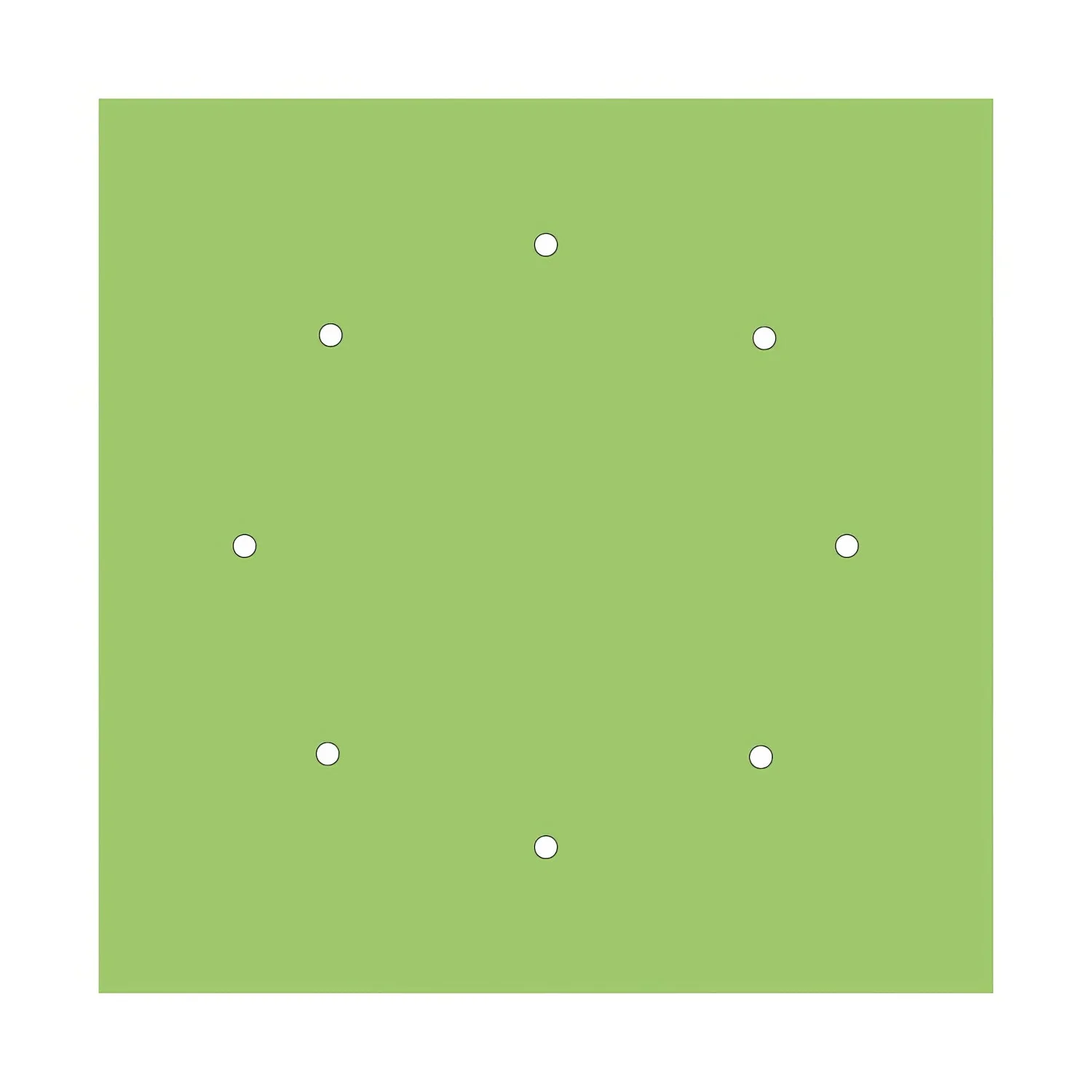 Ceiling rose XXL Rose-One square, 400 mm with 8 holes and 4 side holes – Meadow green - Image 3