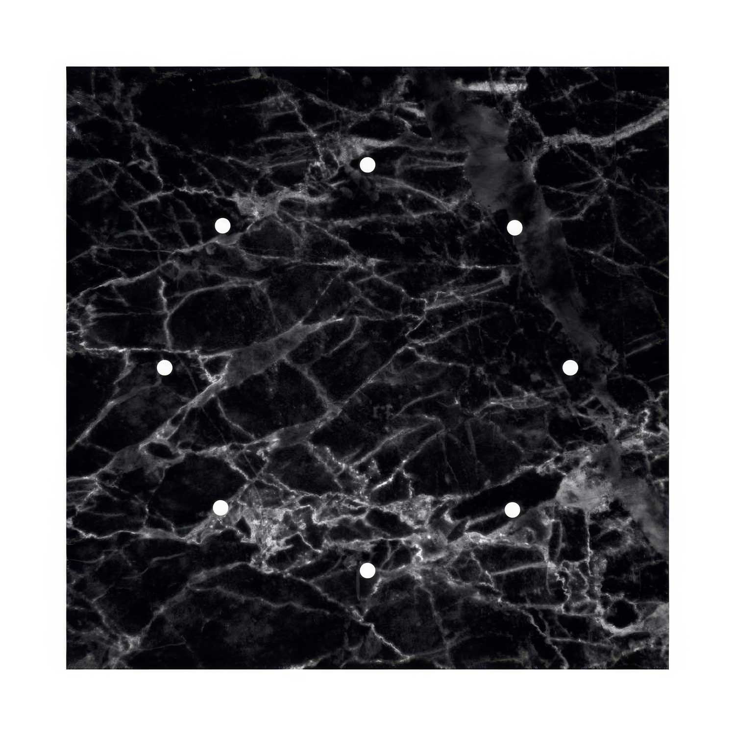 Ceiling rose XXL Rose-One square, 400 mm with 8 holes and 4 side holes - Marquina Marble - Image 3