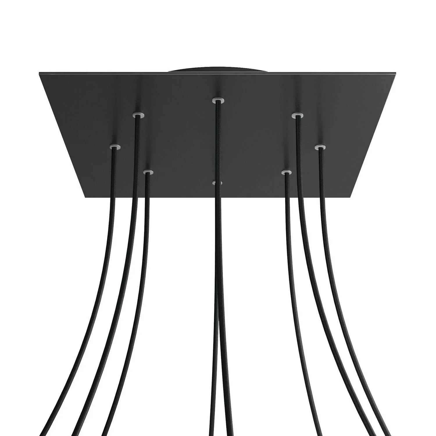 XXL Ceiling rose Rose-One square, 400 mm with 8 holes and 4 side holes – Matt black - Image 8