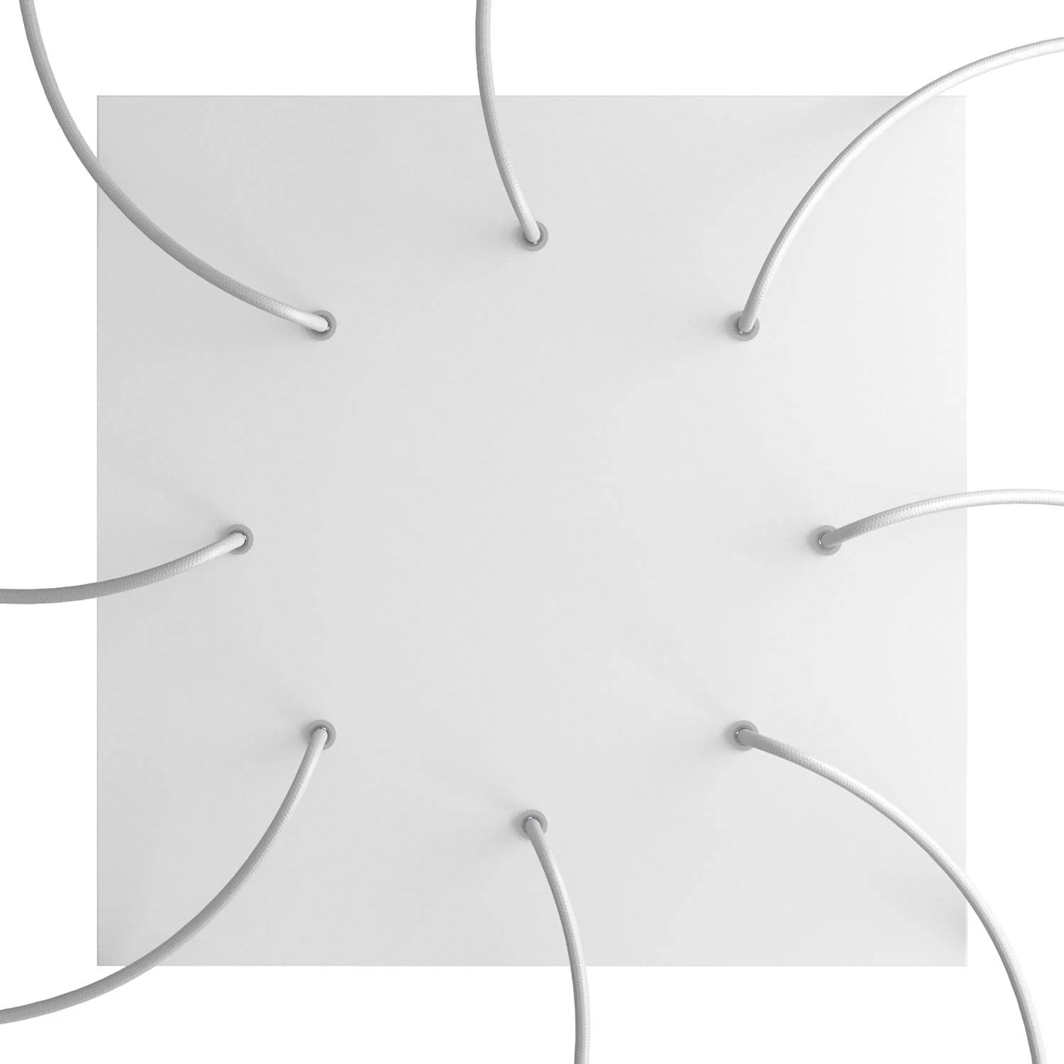 XXL Rose-One square ceiling rose, 400 mm with 8 holes and 4 side holes – Matt white - Image 2