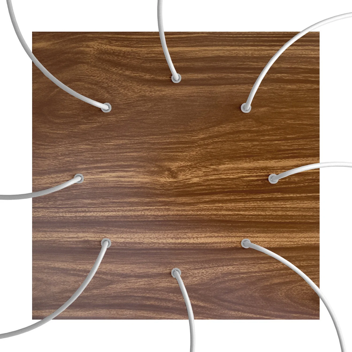 XXL Rose-One square ceiling rose, 400 mm with 8 holes and 4 side holes - Wood - Image 2