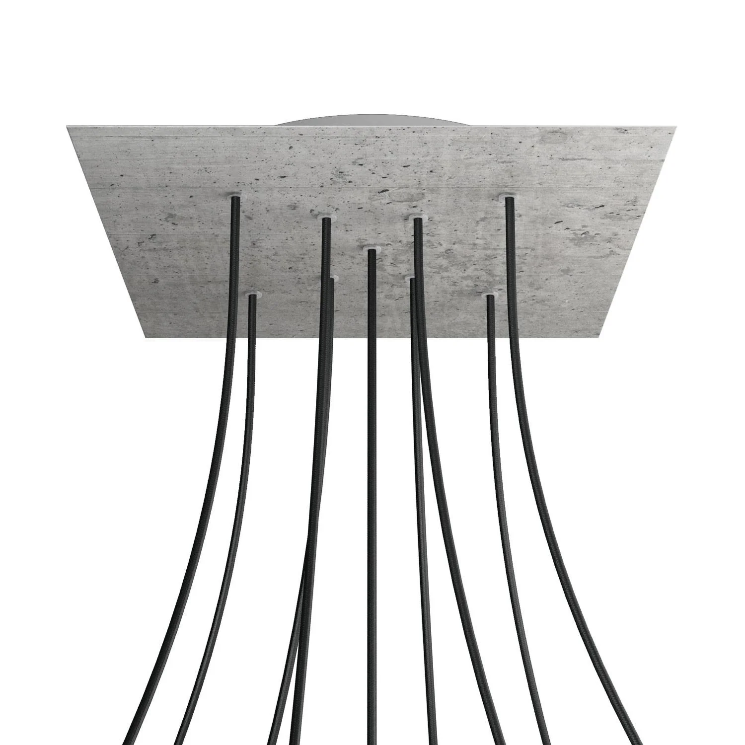 XXL Rose-One square ceiling rose, 400 mm with 9 X-shaped holes and 4 side holes - Cement