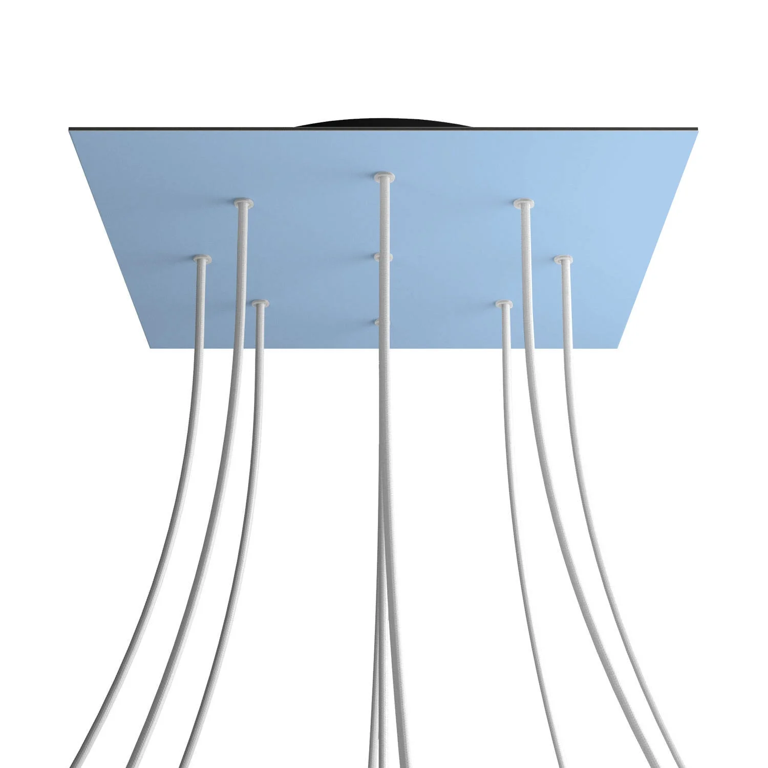 XXL Rose-One square ceiling rose, 400 mm with 9 holes and 4 side holes - Powder blue - Image 8