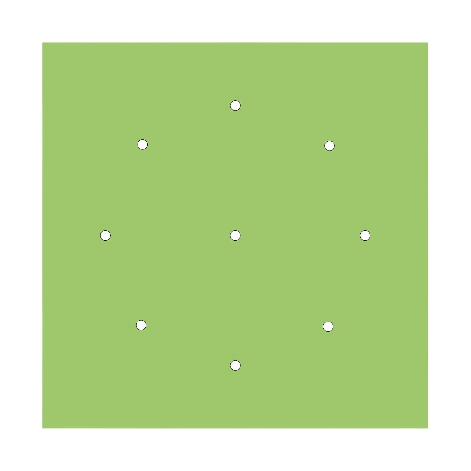 XXL Rose-One square ceiling rose, 400 mm with 9 holes and 4 side holes - Meadow green - Image 3