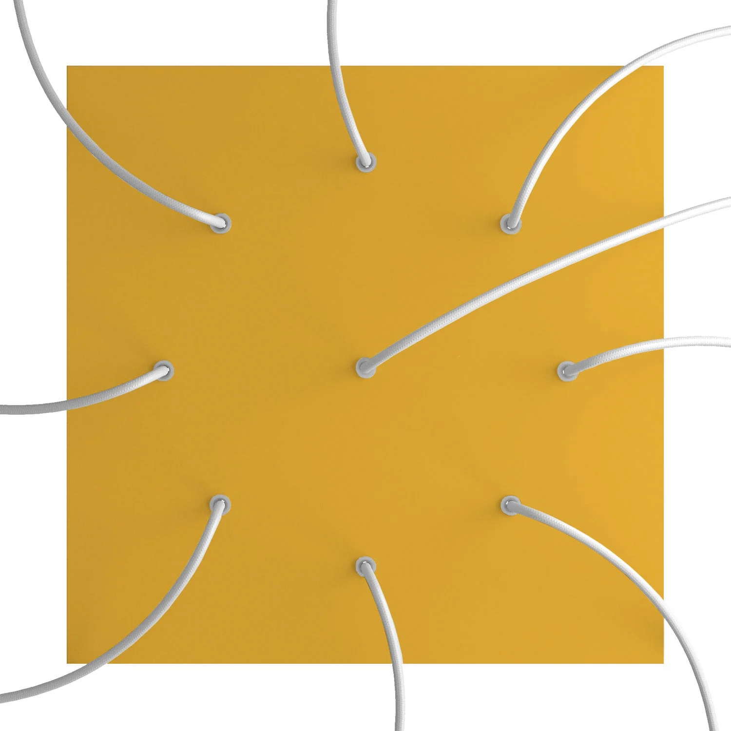 XXL Rose-One square ceiling rose, 400 mm with 9 holes and 4 side holes - Mustard - Image 2