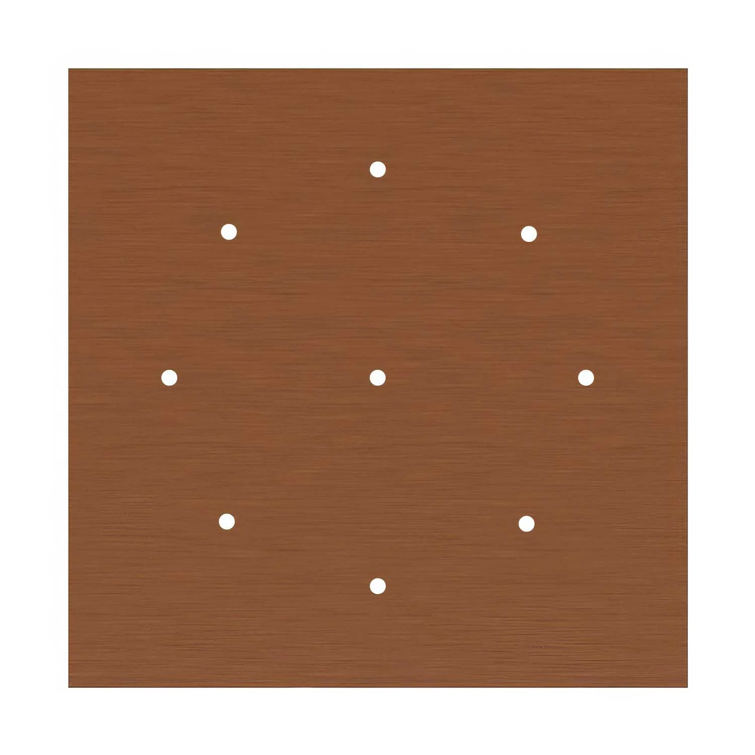 XXL Rose-One square ceiling rose, 400 mm with 9 holes and 4 side holes - Satin copper Dibond - Image 3