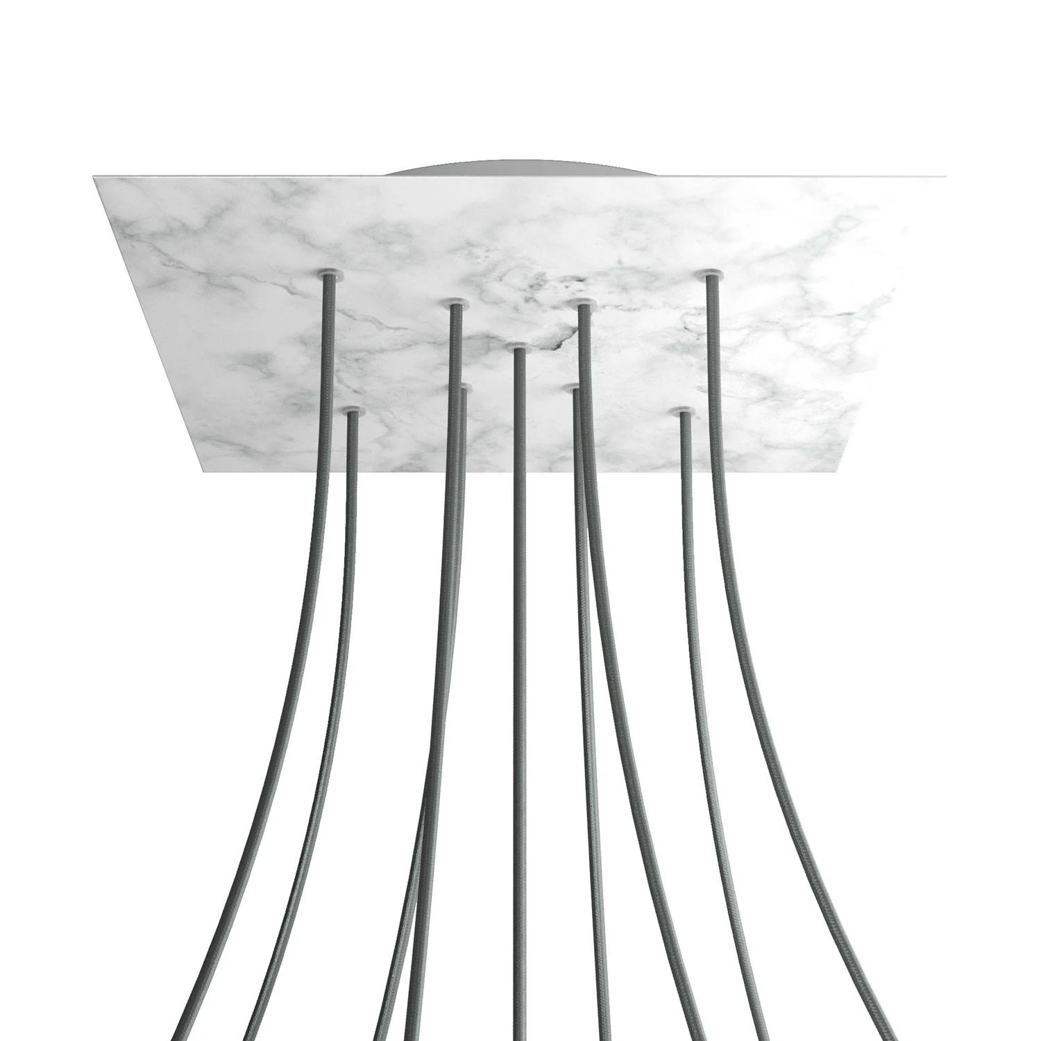 XXL Rose-One square ceiling rose, 400 mm with 9 X-shaped holes and 4 side holes - Carrara marble