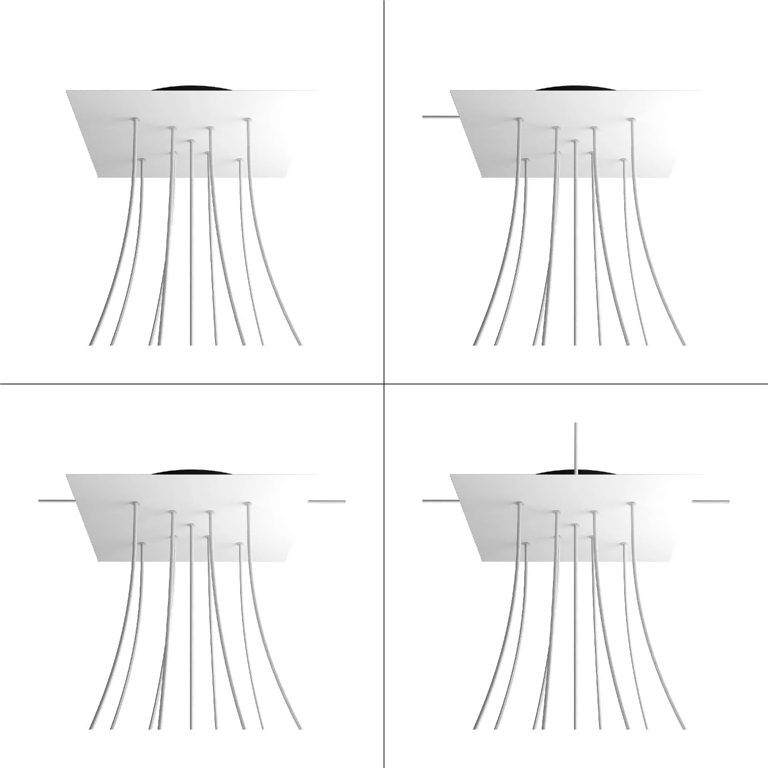 XXL Rose-One square ceiling rose, 400 mm with 9 X-shaped holes and 4 side holes - Carrara marble - Image 9