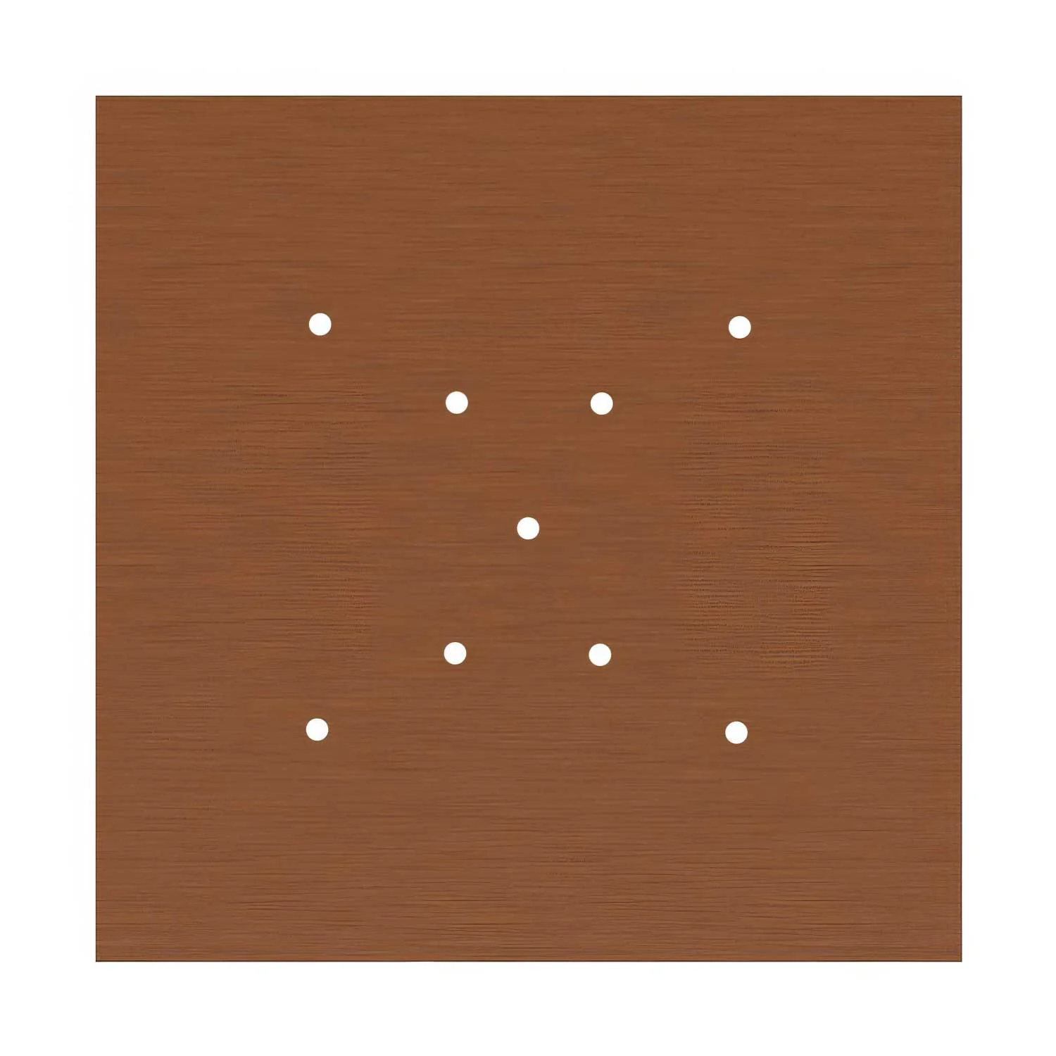XXL Rose-One square Ceiling rose, 400 mm with 9 X-shaped holes and 4 side holes - Satin copper Dibond - Image 3