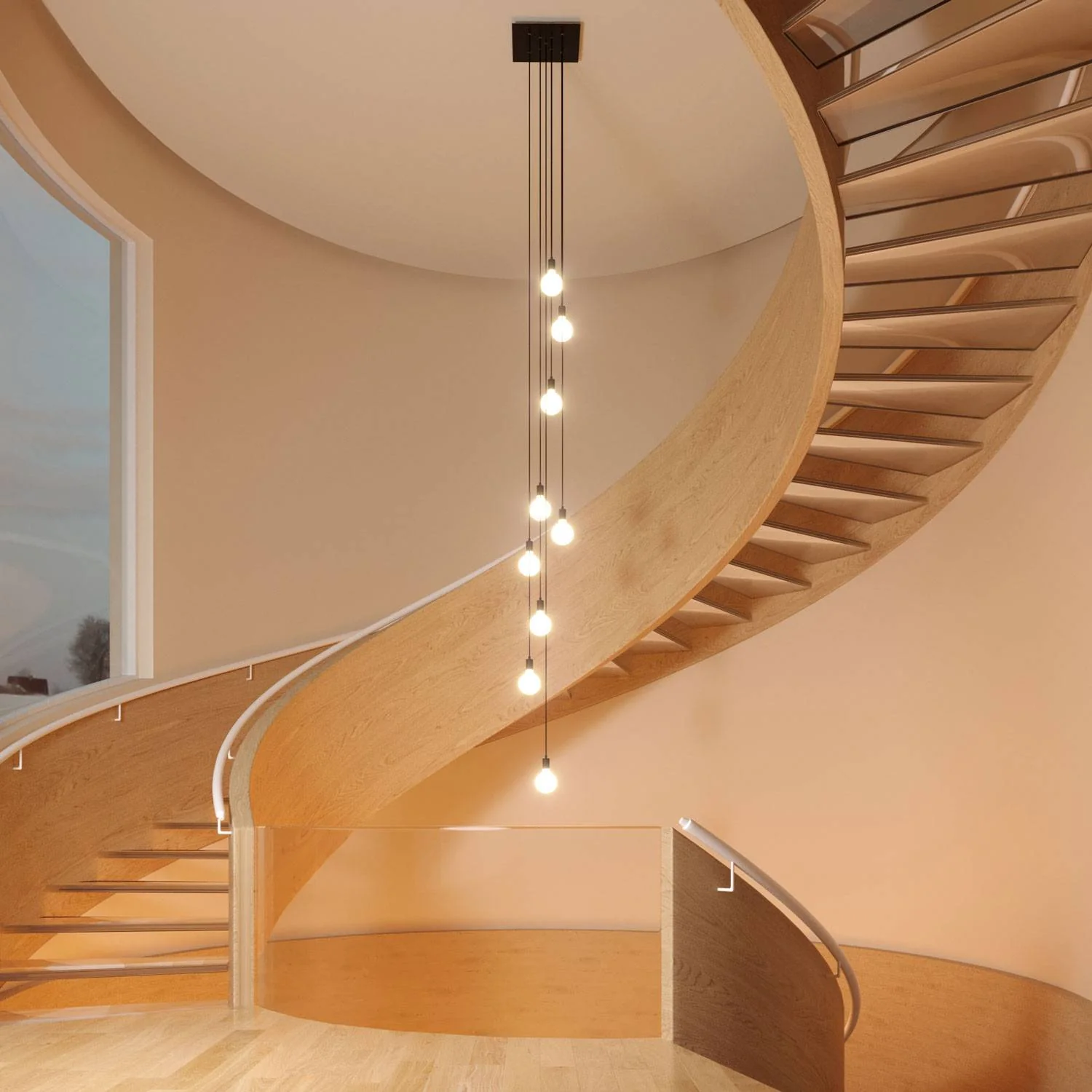 Ceiling rose XXL Rose-One square, 400 mm with 9 X-shaped holes and 4 side holes - Brushed steel Dibond - Image 5