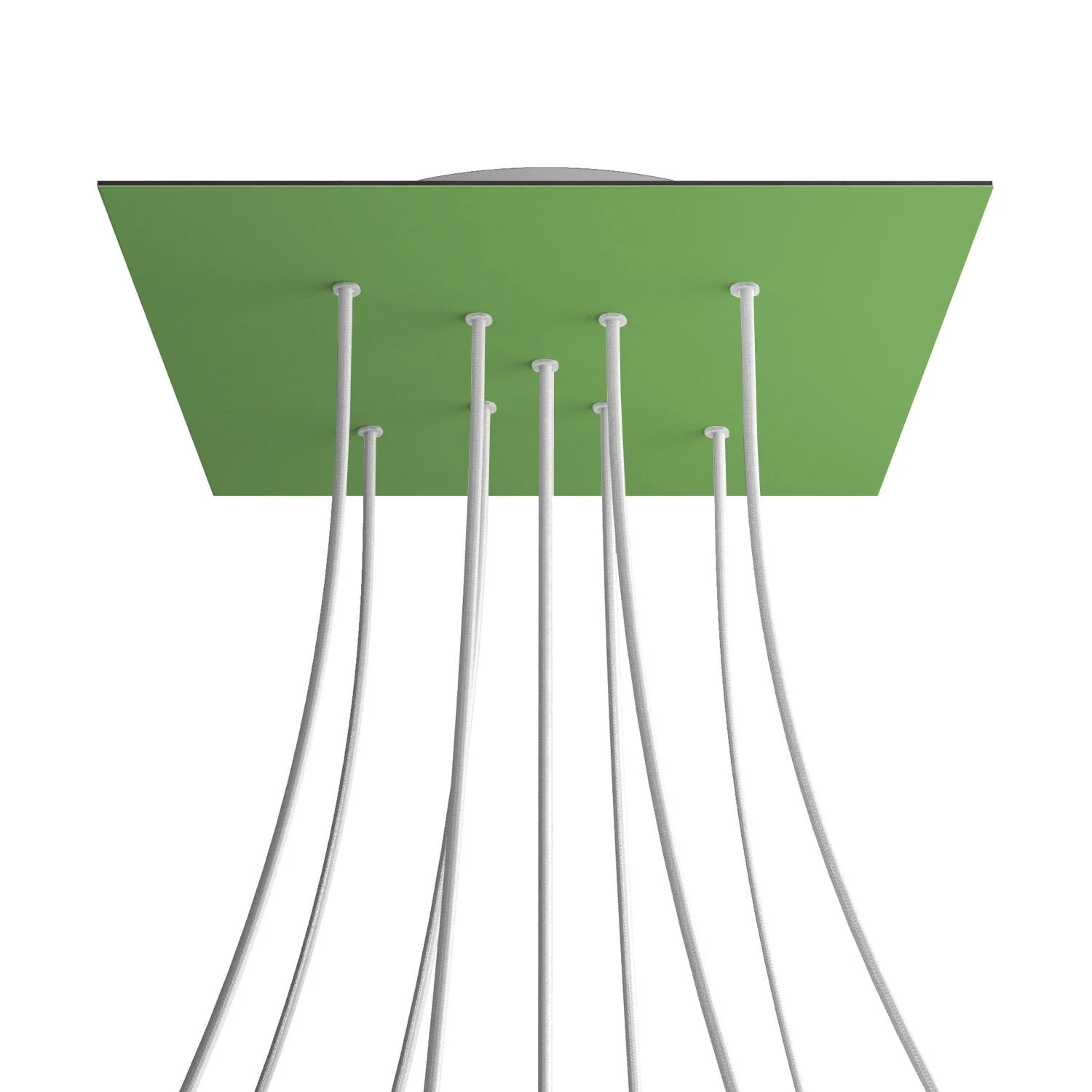 XXL Rose-One square ceiling rose, 400 mm with 9 X-shaped holes and 4 side holes - Meadow green
