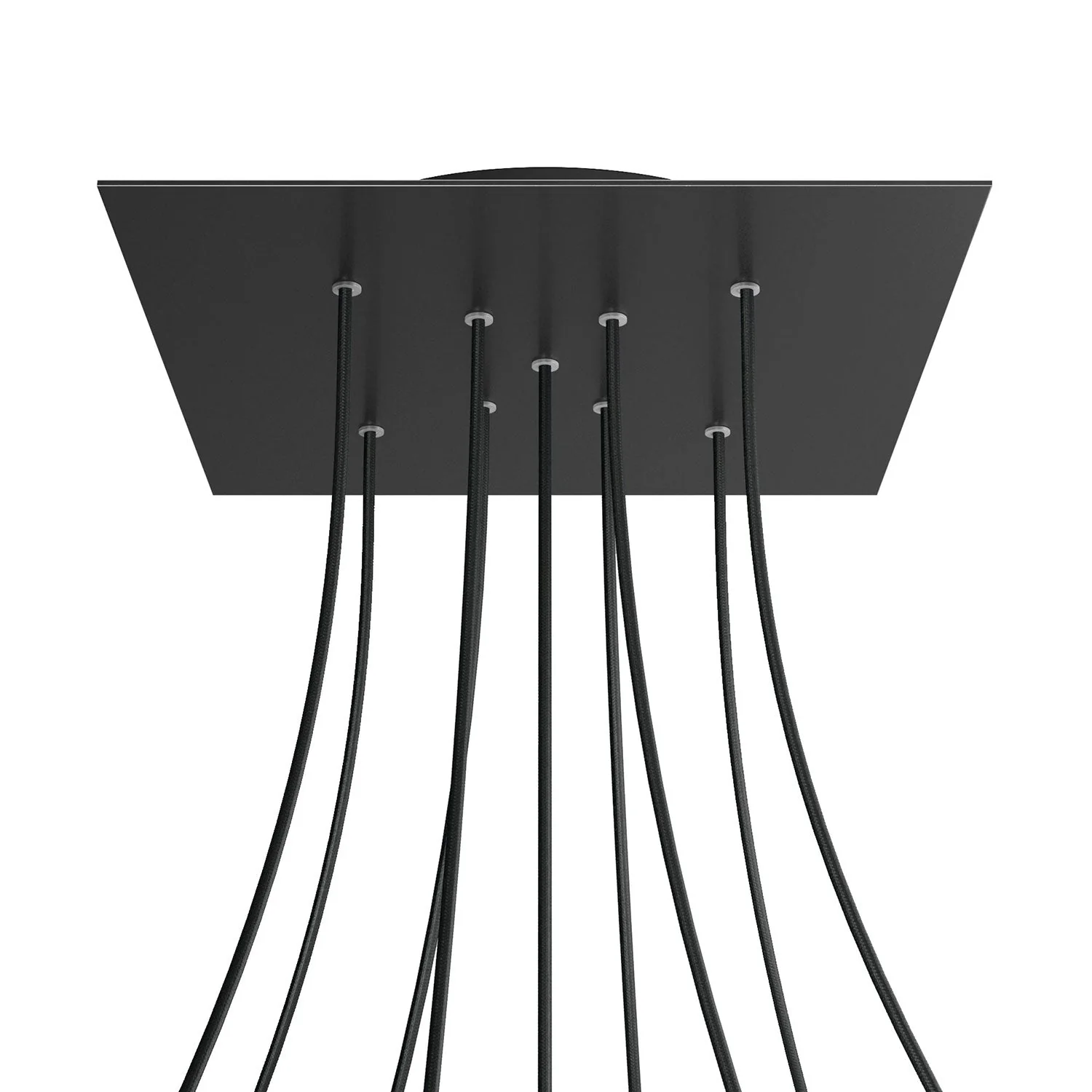 XXL Ceiling rose Rose-One square, 400 mm with 9 X-shaped holes and 4 side holes – Matt black - Image 8