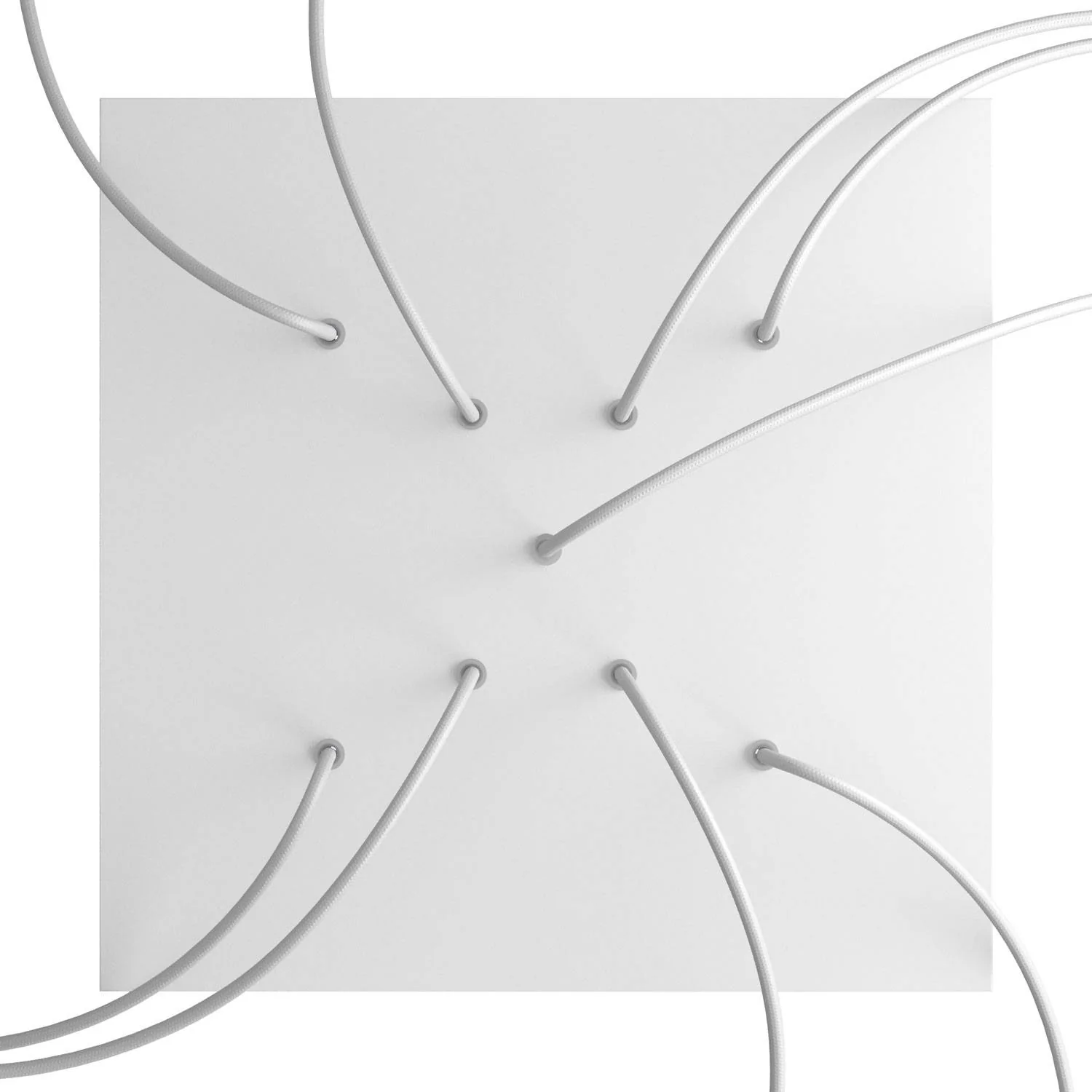 Rose-One XXL square ceiling rose, 400 mm with 9 X-shaped holes and 4 side holes - Matt white - Image 2