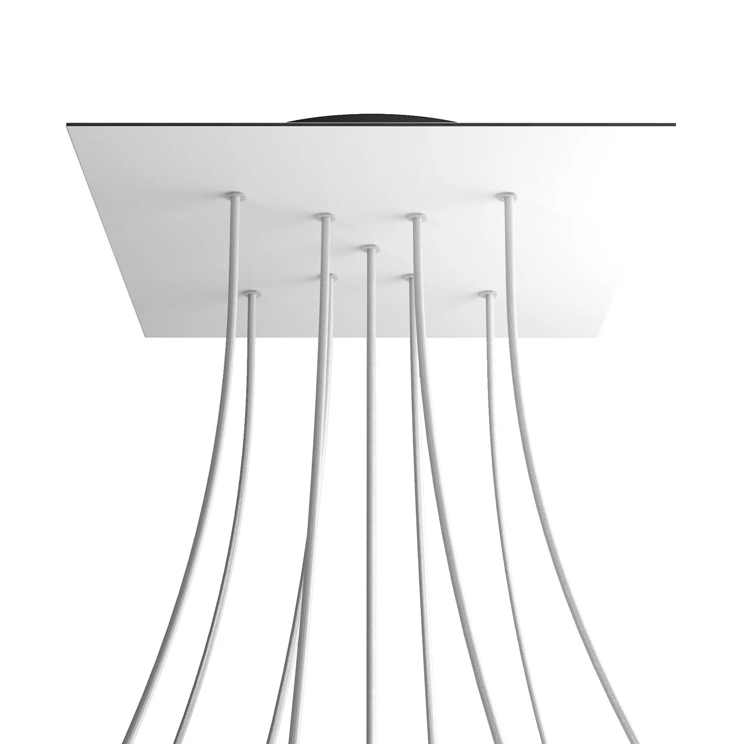Rose-One XXL square ceiling rose, 400 mm with 9 X-shaped holes and 4 side holes - Matt white - Image 8