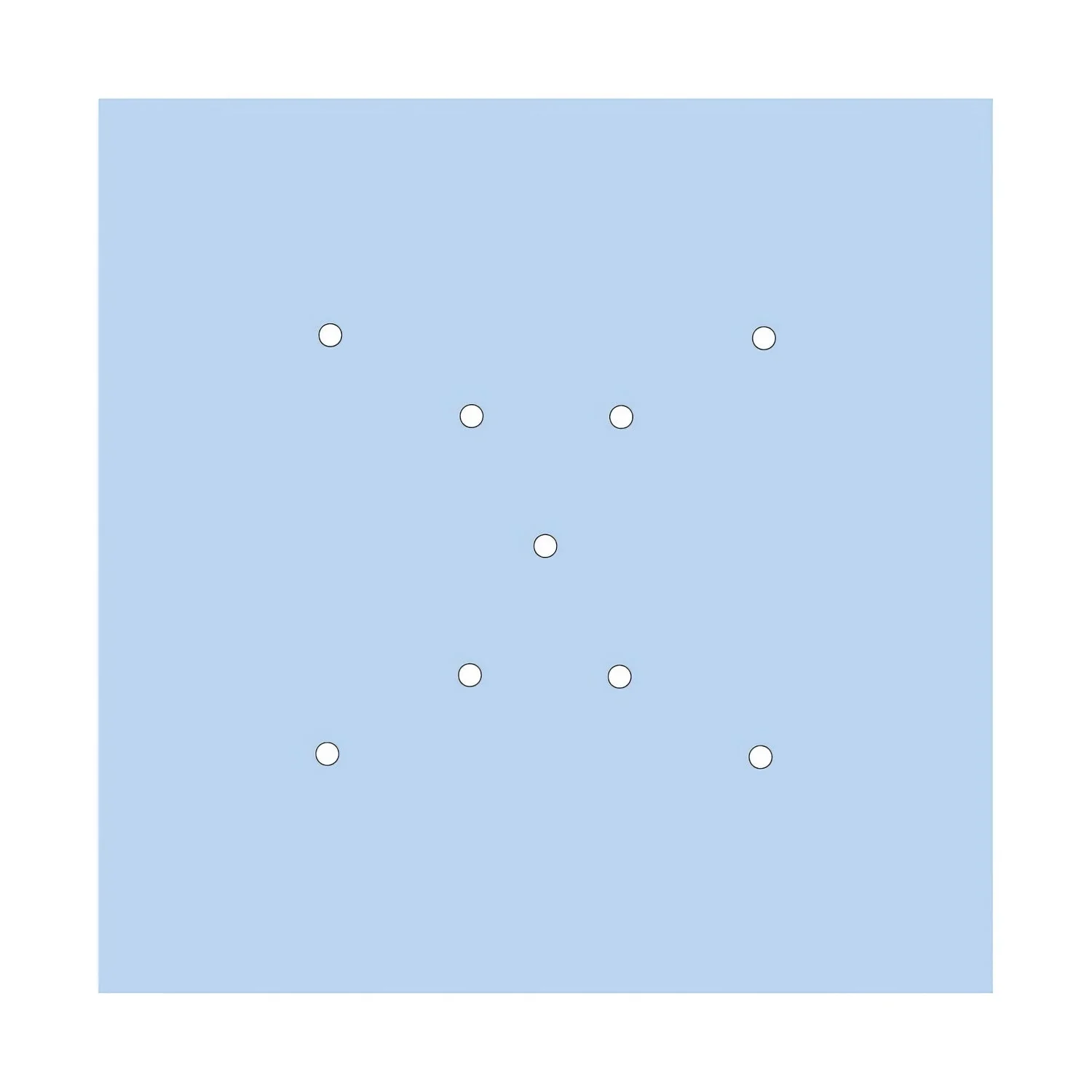 XXL Ceiling rose Rose-One square, 400 mm with 9 X-shaped holes and 4 side holes - Sugar paper blue - Image 3