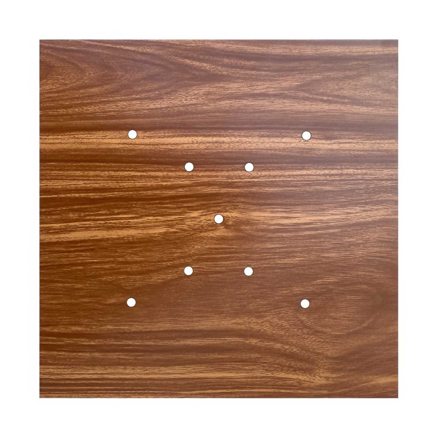 XXL Rose-One square ceiling rose, 400 mm with 9 X-shaped holes and 4 side holes - Wood - Image 3