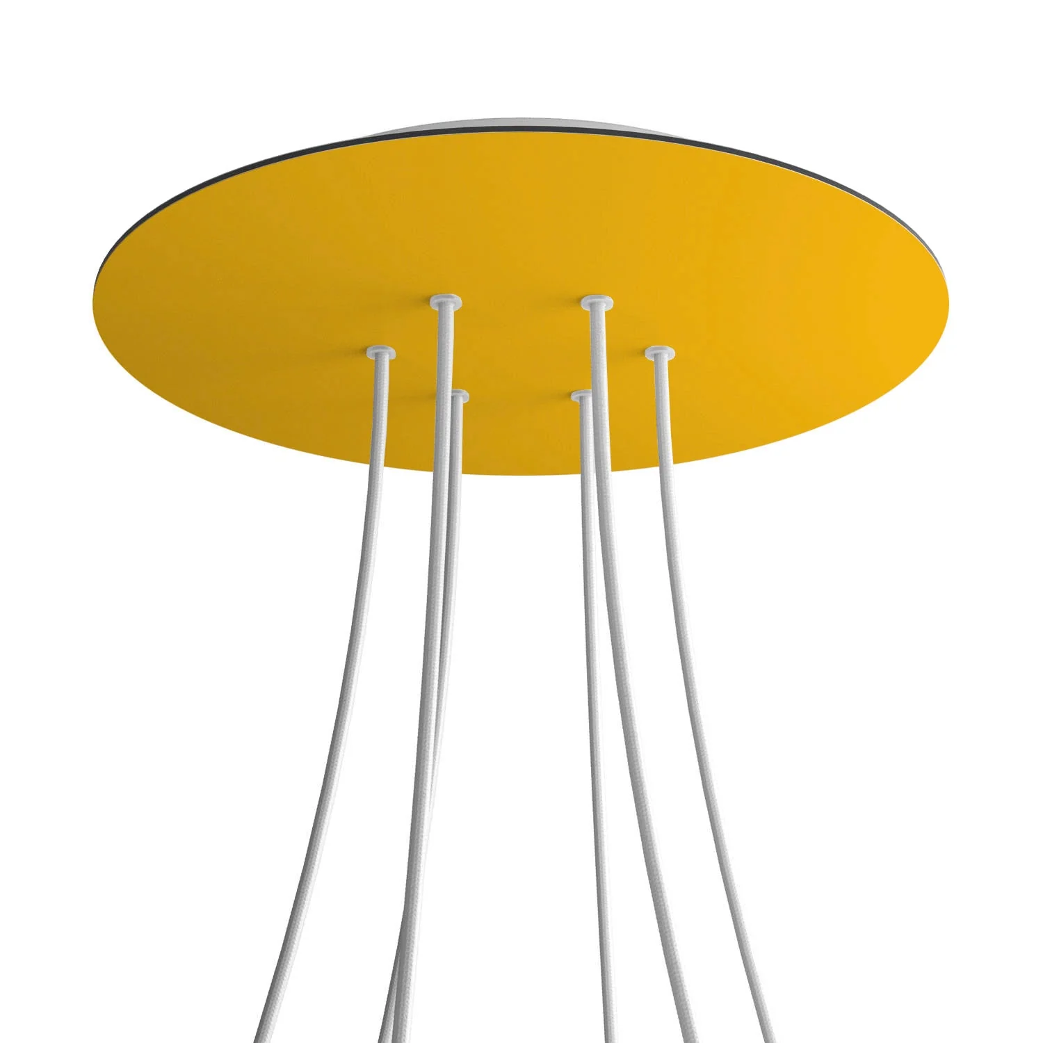 XXL Rose-One round ceiling rose, diameter 400 mm with 6 holes and 4 side holes - Mustard