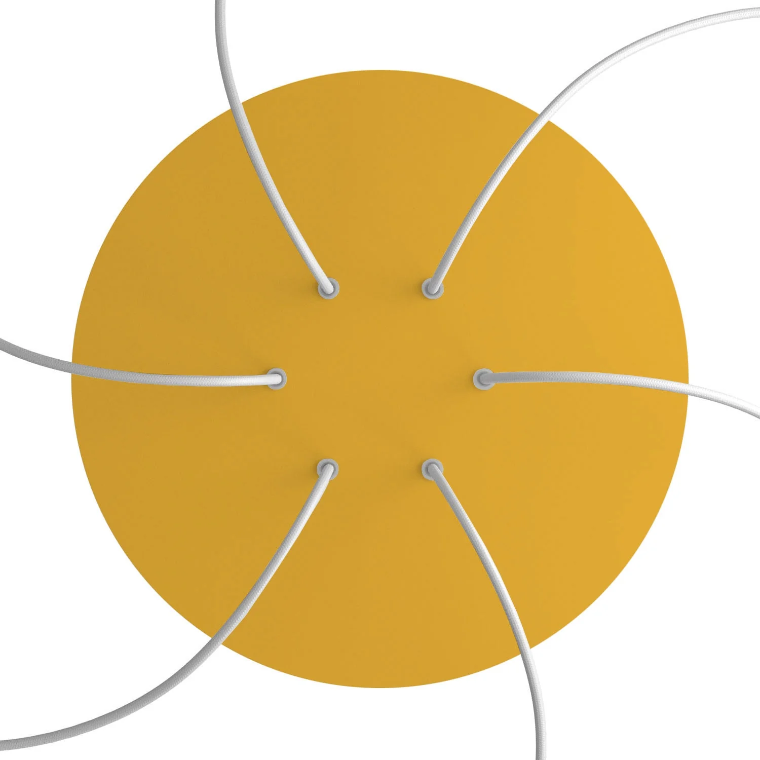 XXL Rose-One round ceiling rose, diameter 400 mm with 6 holes and 4 side holes - Mustard - Image 2