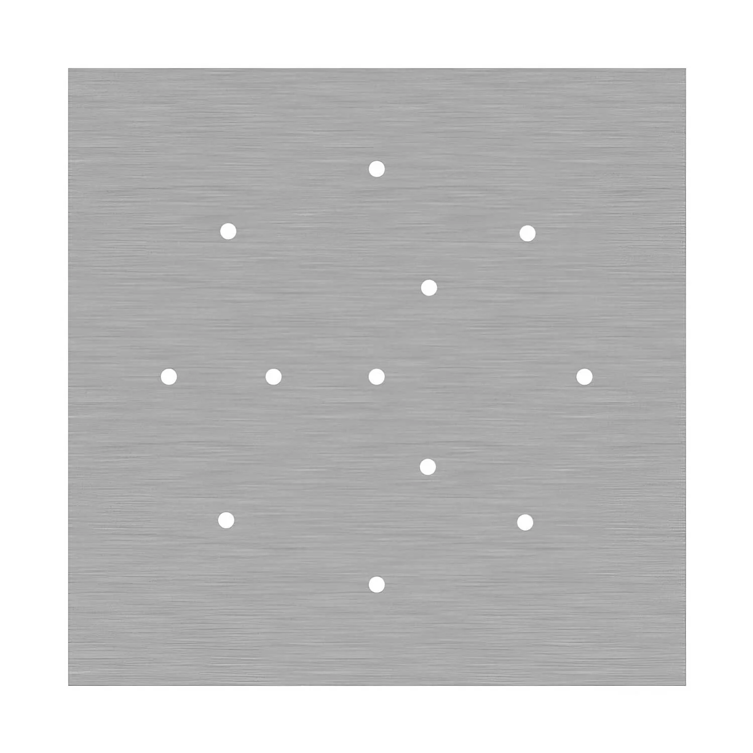 XXL Rose-One square ceiling rose, 400 mm with 12 holes and 4 side holes - Satin steel Dibond - Image 3