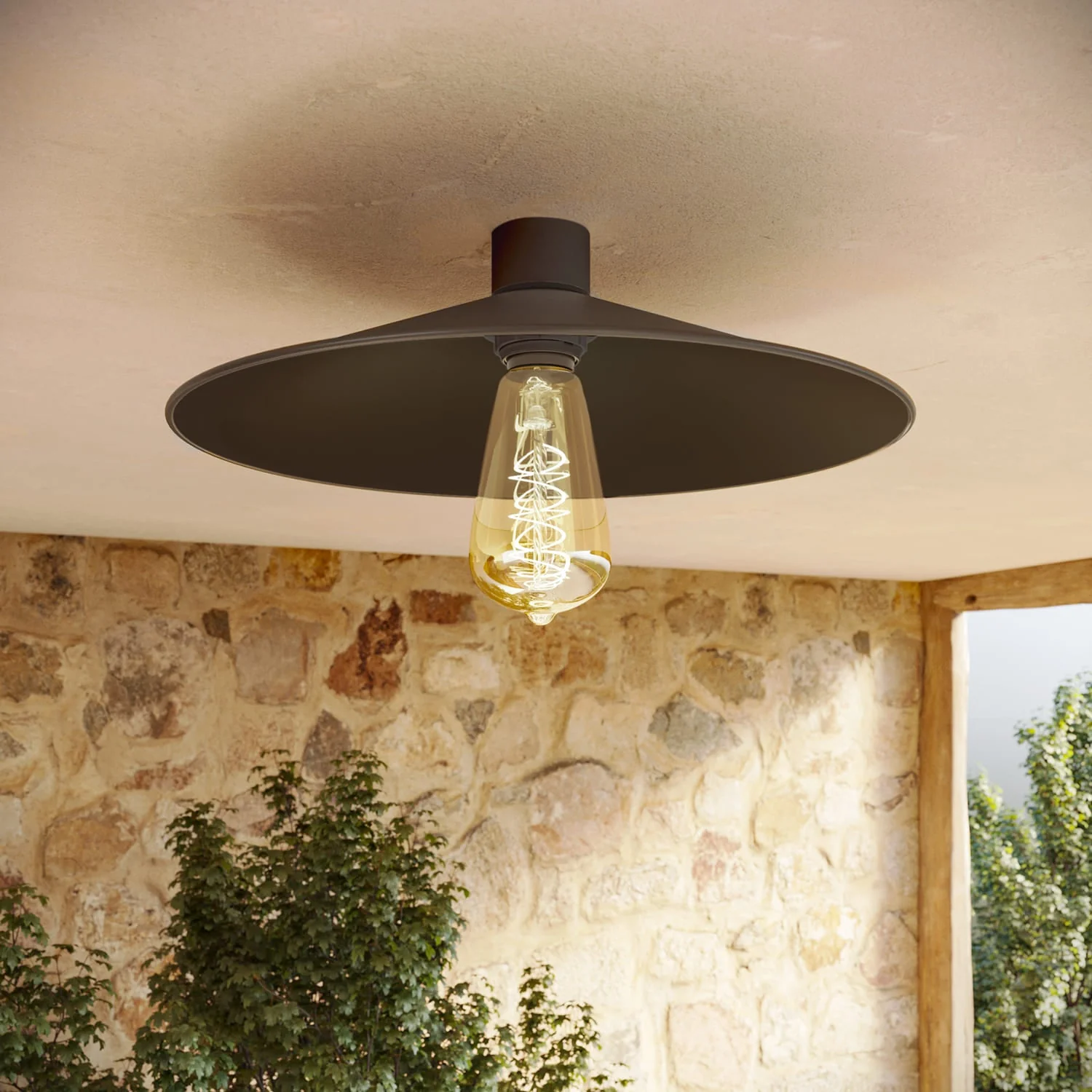 Black ceiling lamp with metal lampshade Swing – Waterproof IP44 – IO - Image 3