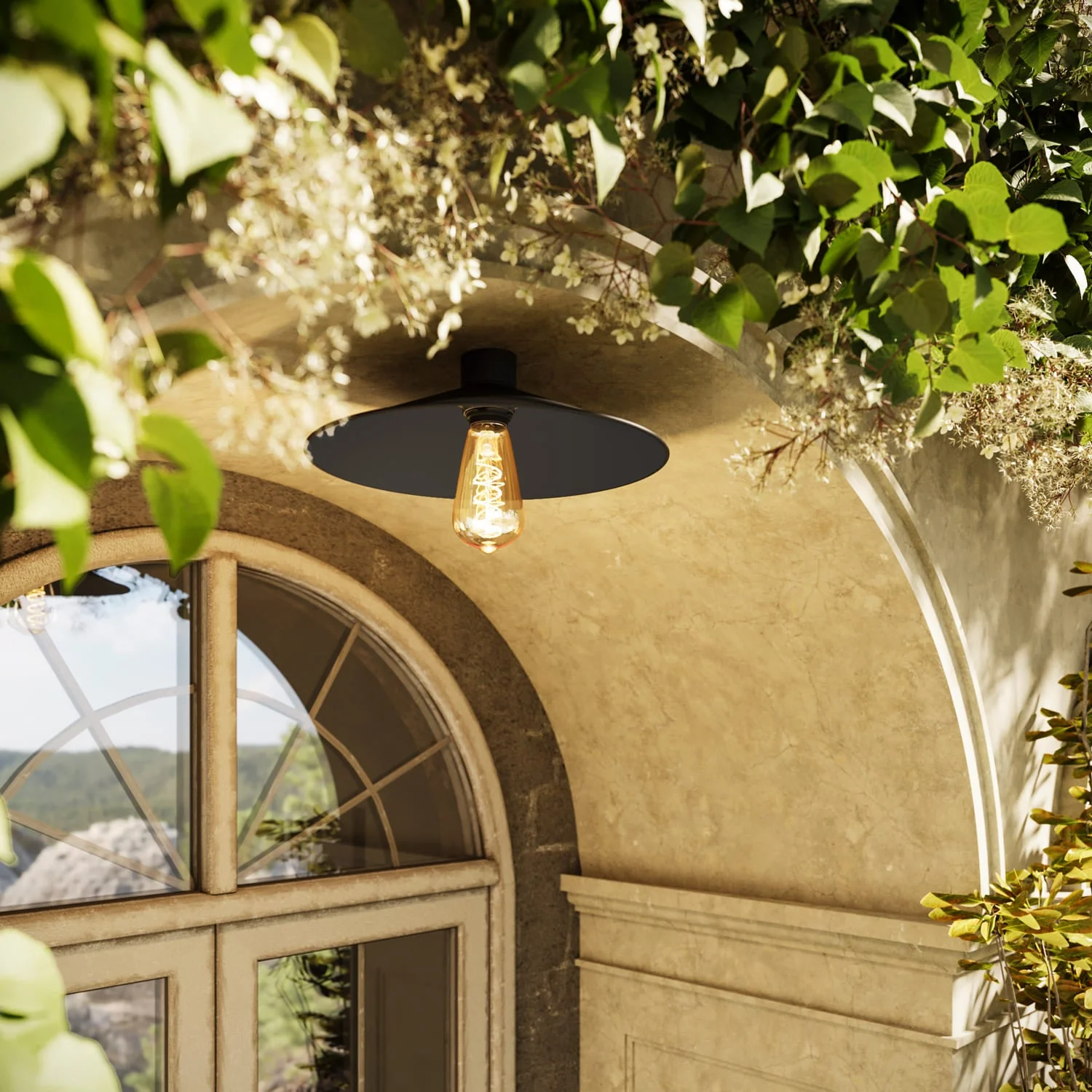 Black ceiling lamp with metal lampshade Swing – Waterproof IP44 – IO - Image 5