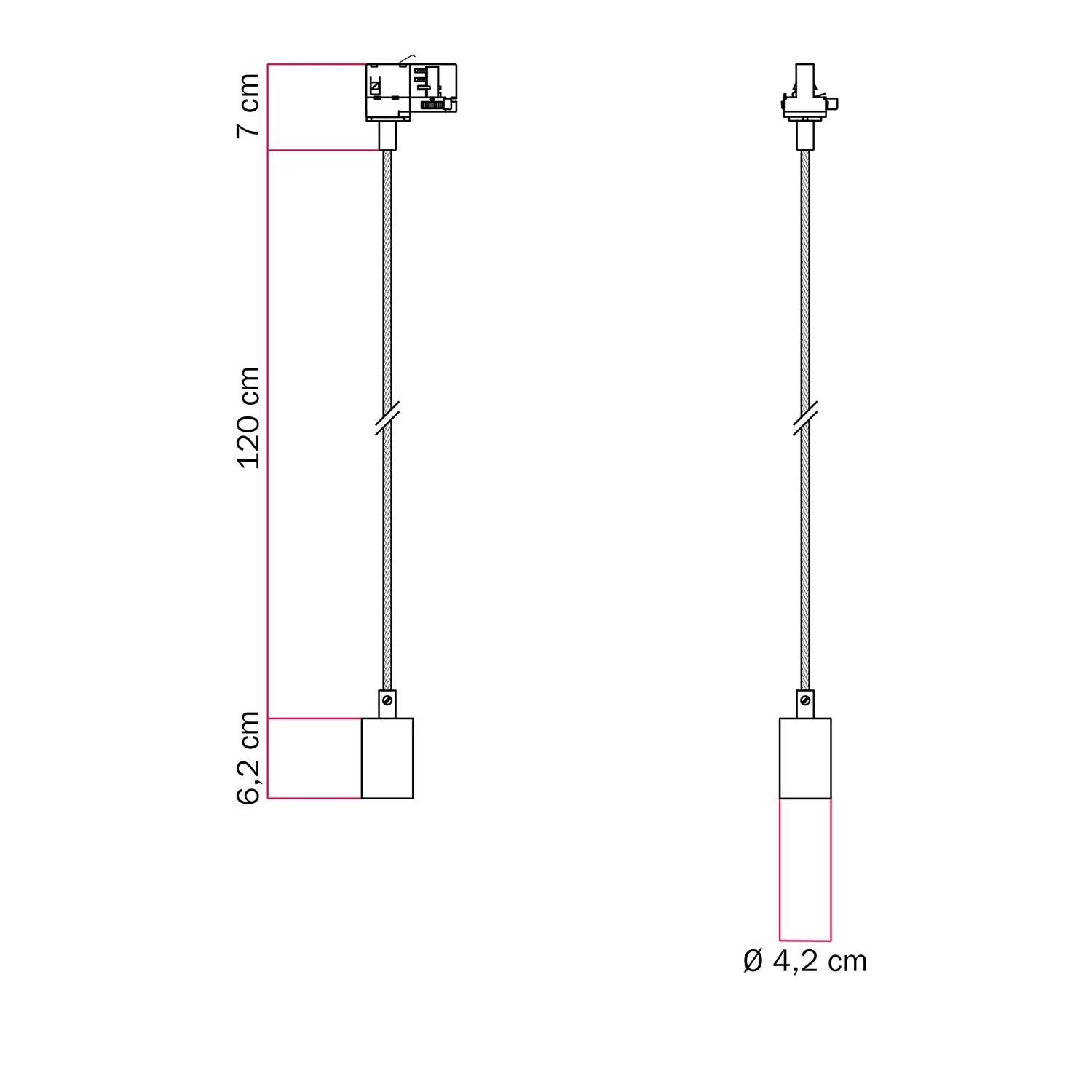 Ceiling lamp in metal for tracks - Black - Image 6
