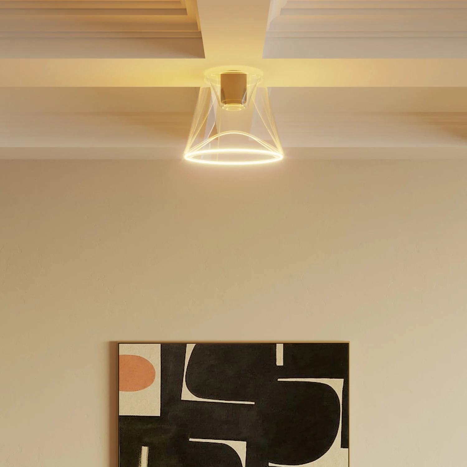 Designer ceiling light with Ghost cone-shaped transparent light bulb - Black - Image 2