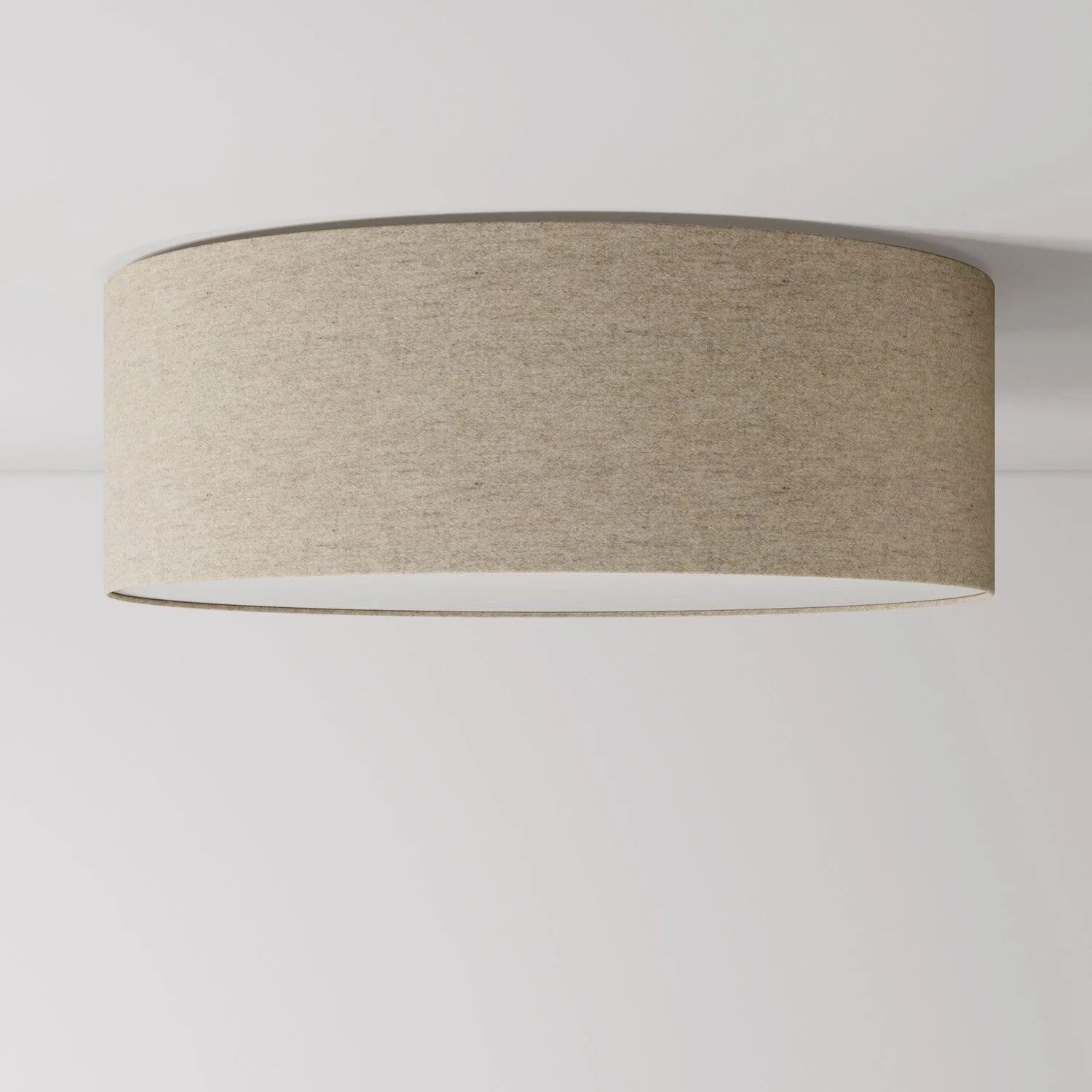 Large fabric ceiling light - Made in Italy - Beige Wool