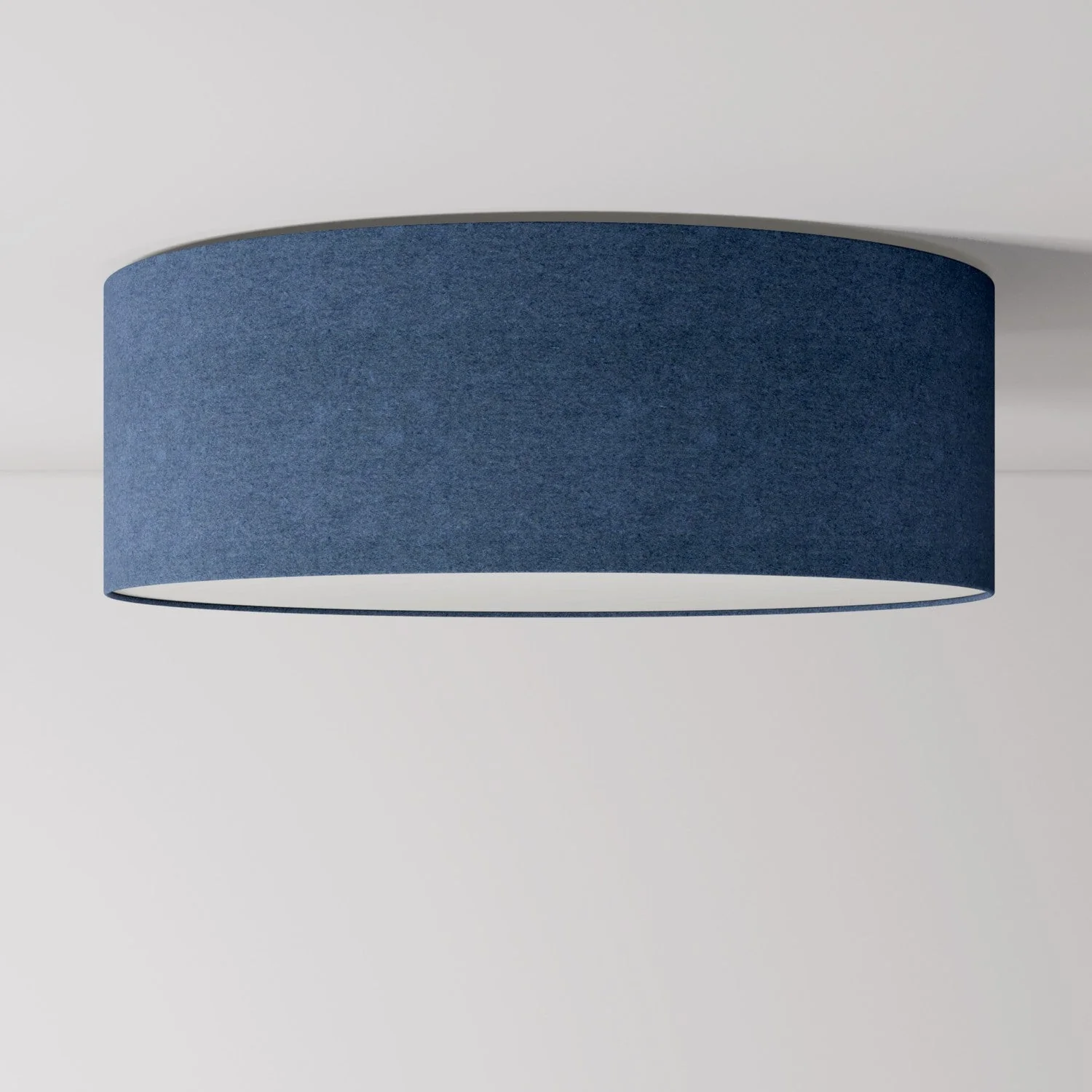 Large Ceiling Light in Fabric - Made in Italy - Blue Wool