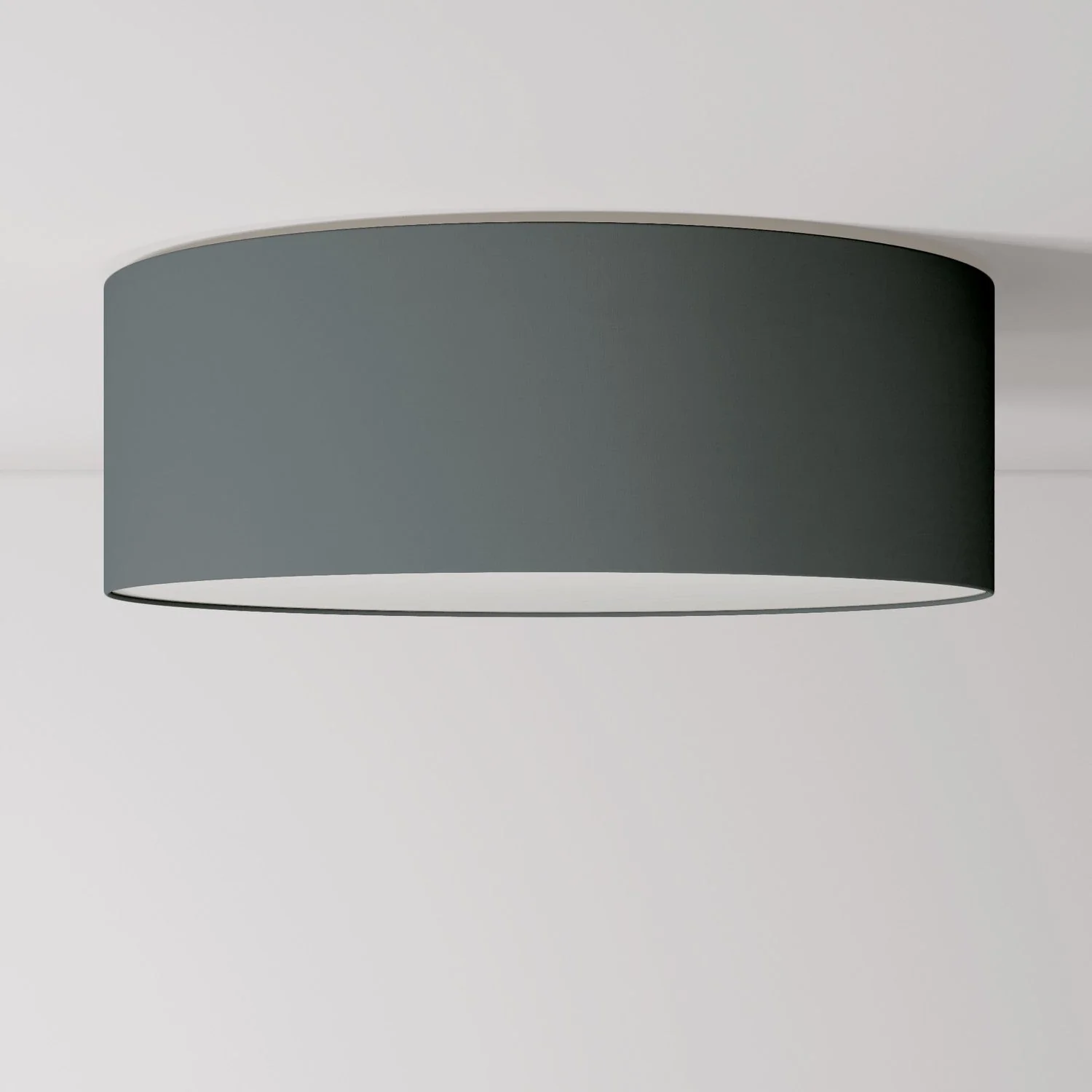 Large Fabric Ceiling Light - Made in Italy - Dark Gray Teletta