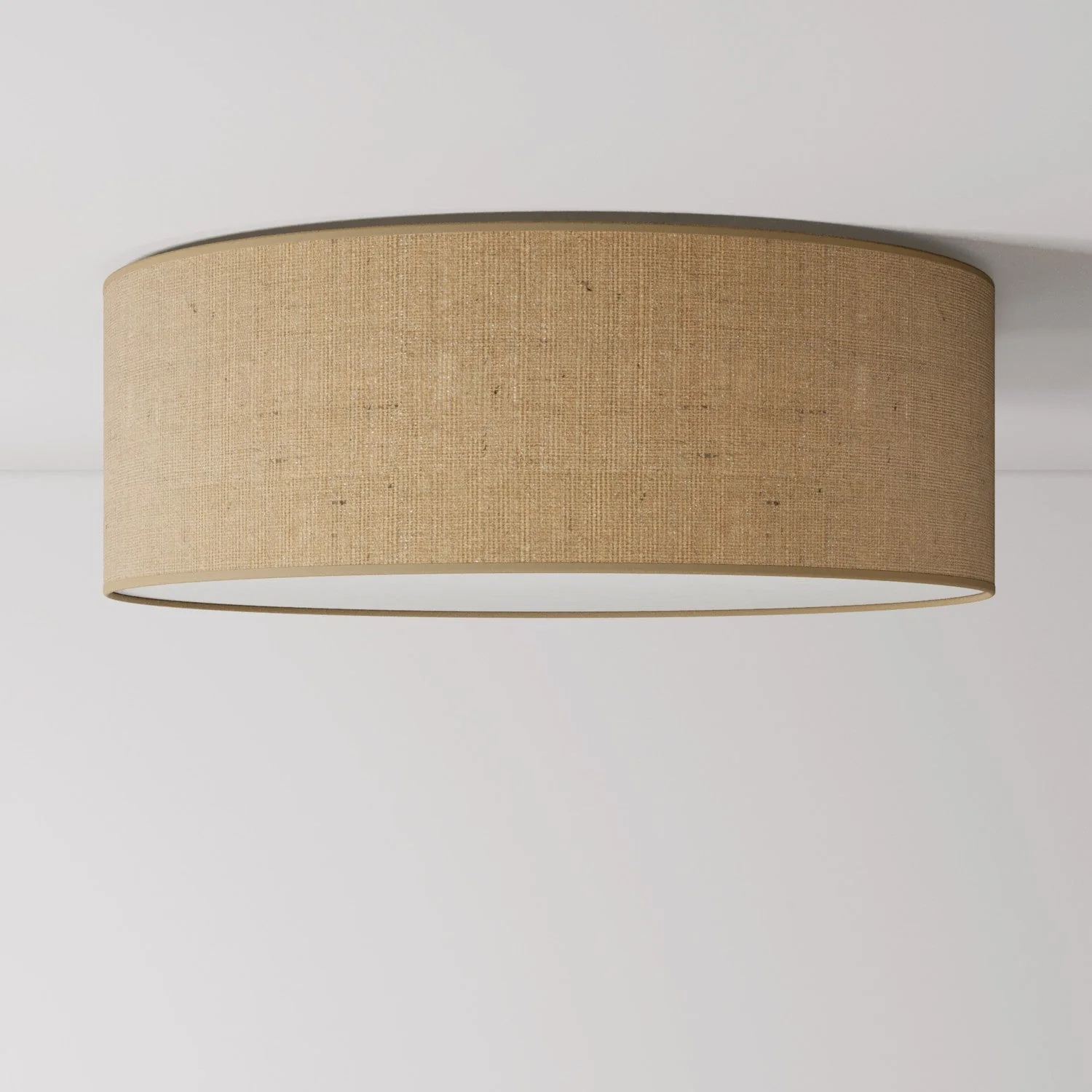 Large natural jute fabric ceiling light - Made in Italy