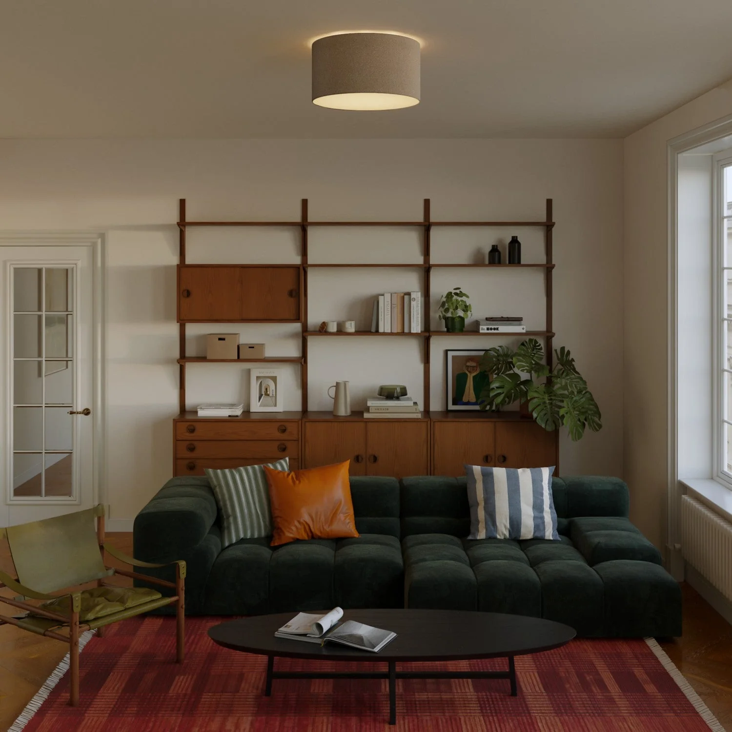 Medium fabric ceiling light - Made in Italy - Brown Wool - Image 2