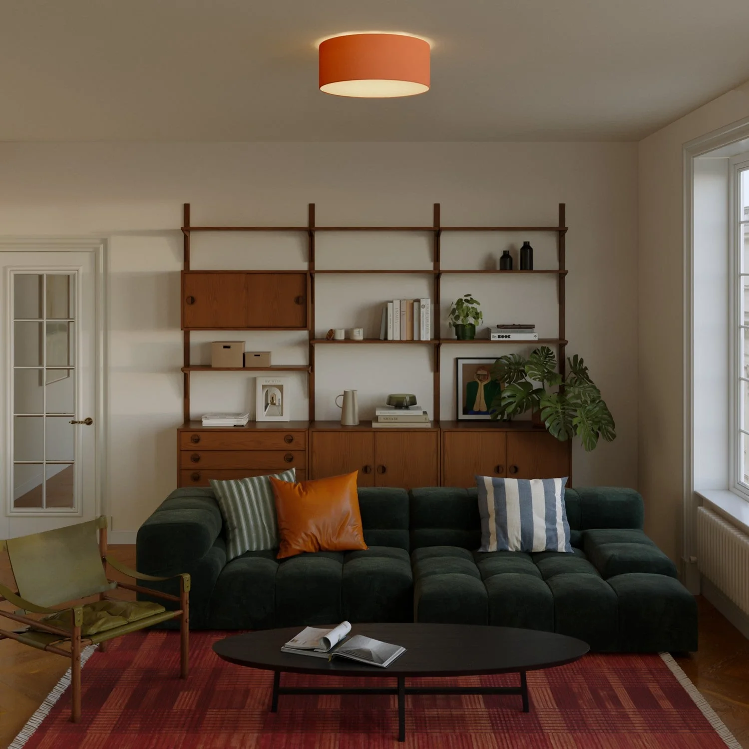 Medium Slim Fabric Ceiling Light - Made in Italy - Cinette Lobster - Image 2