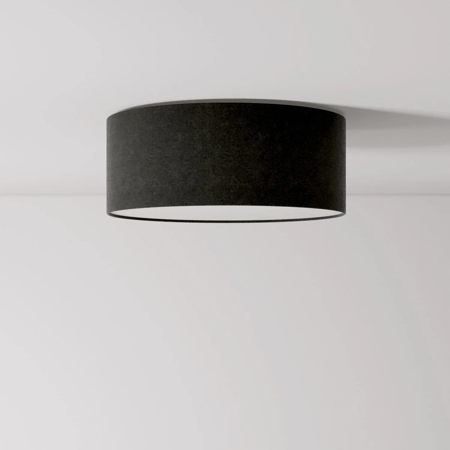 Small fabric ceiling light - Made in Italy - Dark Gray Wool