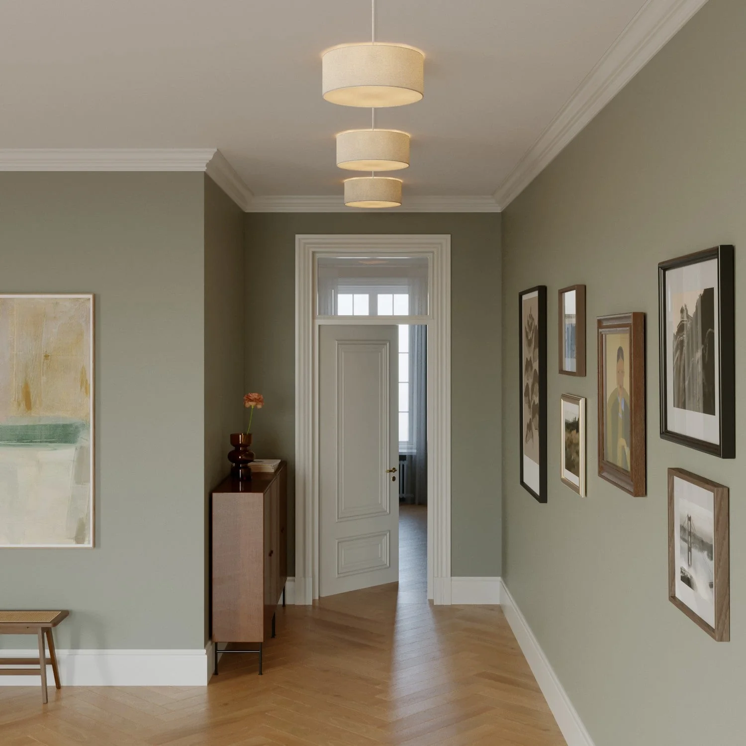 Small fabric ceiling light - Made in Italy - Sand Wool - Image 2