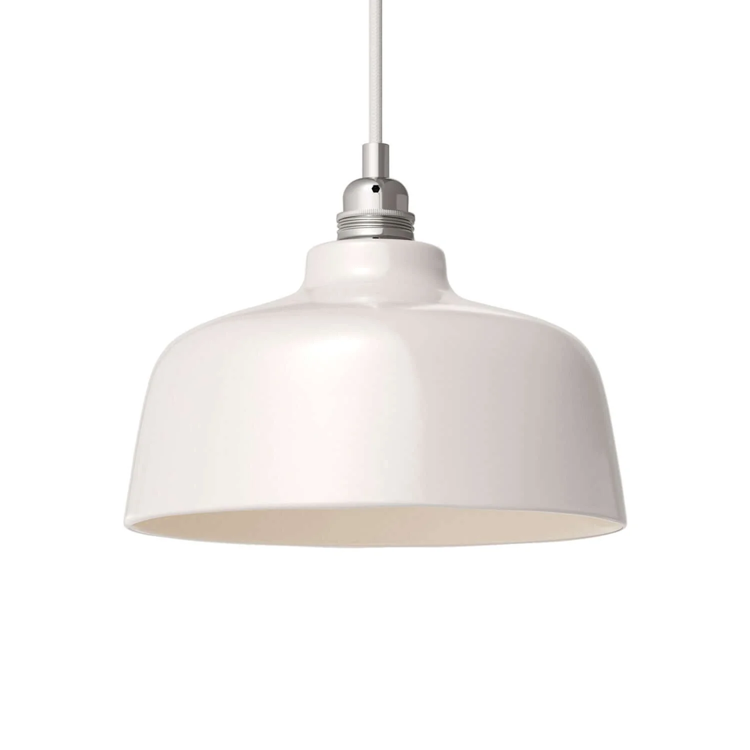 Coppa ceramic lampshade, Materia collection - Made in Italy - Glossy white