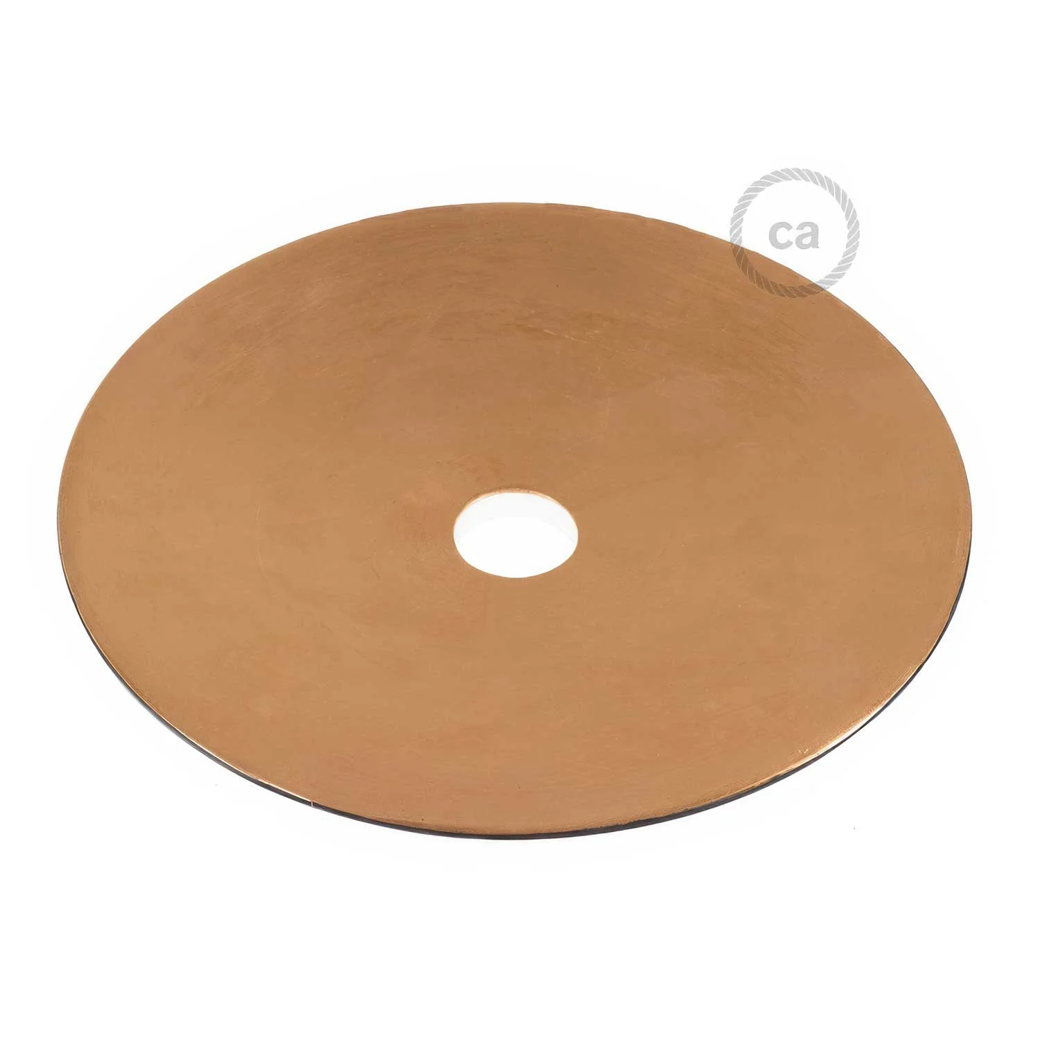 Flat ceramic lampshade for pendant - Made in Italy - Black - Copper - Image 4