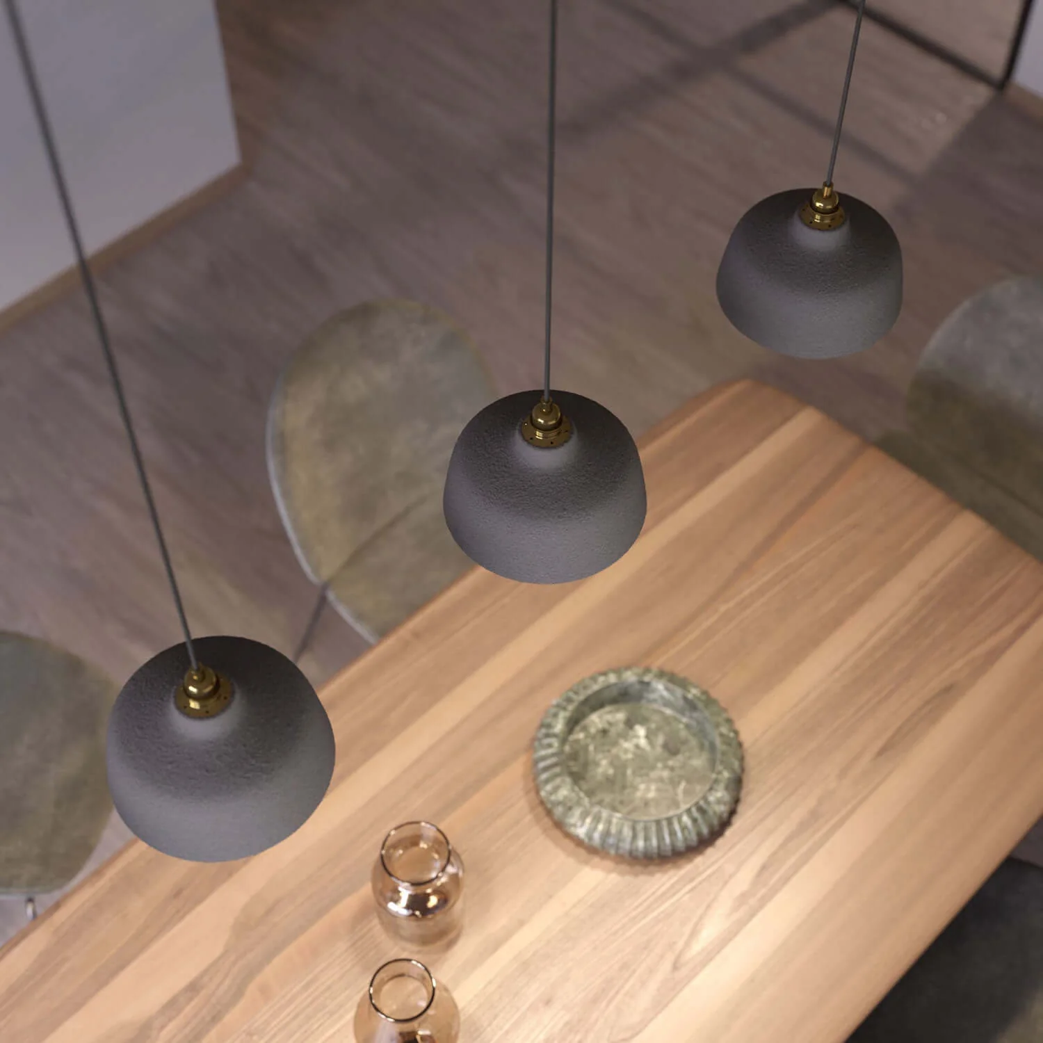 Cup ceramic lampshade, Materia collection - Made in Italy - Cement effect - Image 3