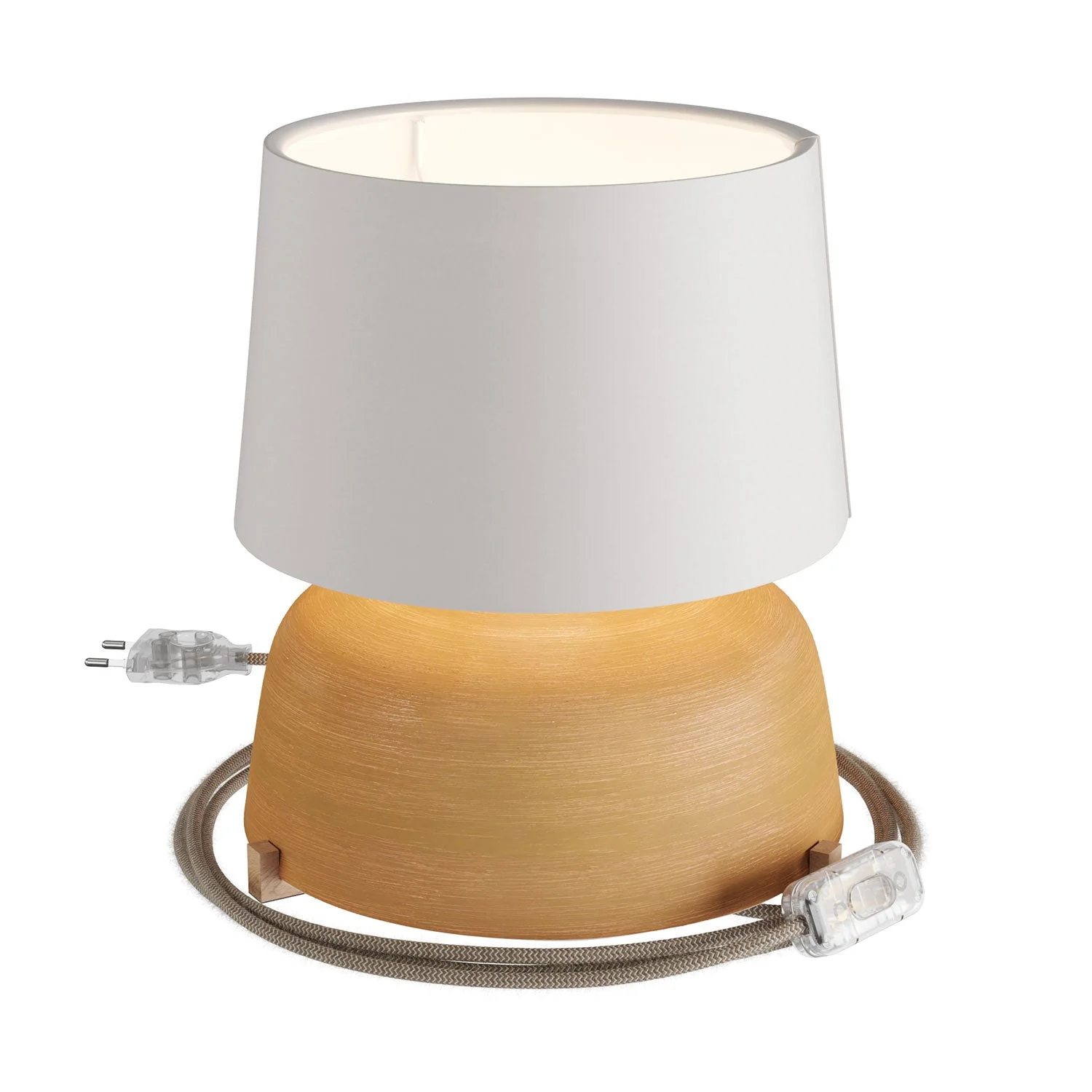 Table lamp in Coppa ceramic with Athena lampshade - White