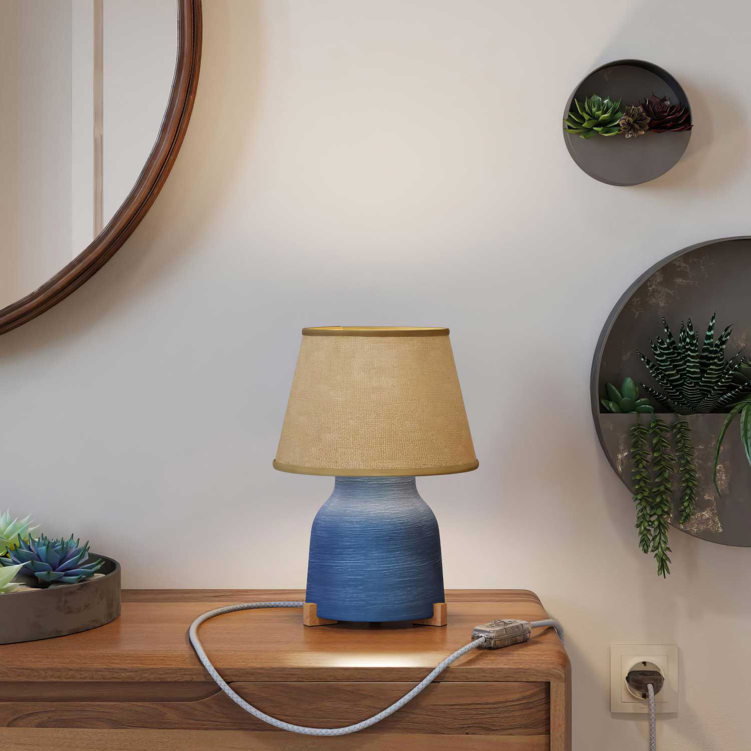 Table lamp in ceramic Vase with Impero lampshade - Natural jute - Image 2