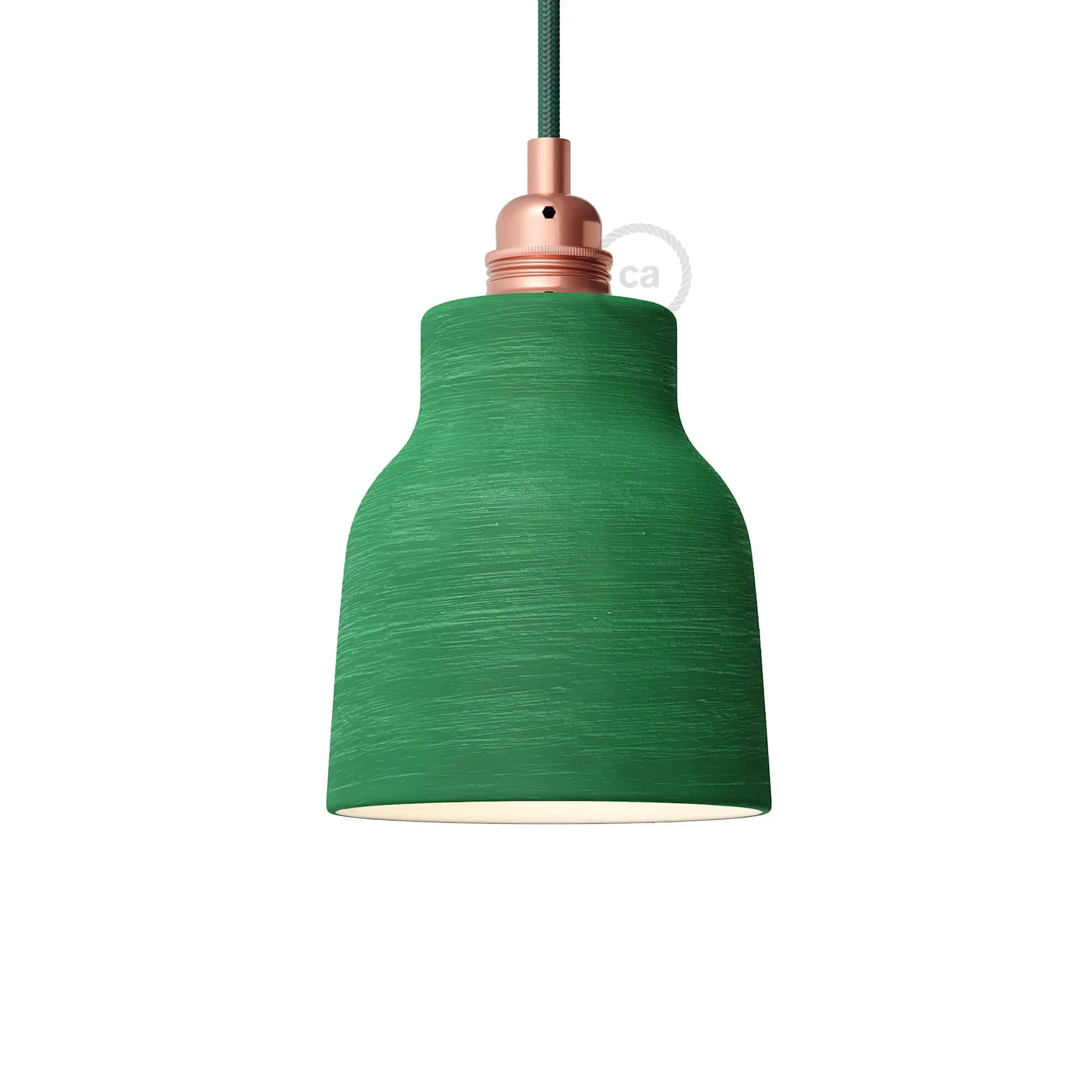 Vase lampshade in ceramic, Materia collection - Made in Italy - Striped Evergreen