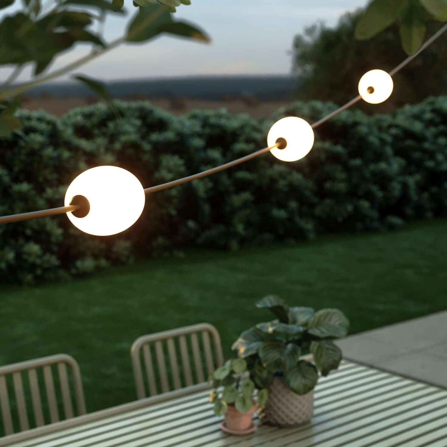 Outdoor string light with 3 light points IP67 Olive green - Marina3 - Image 3
