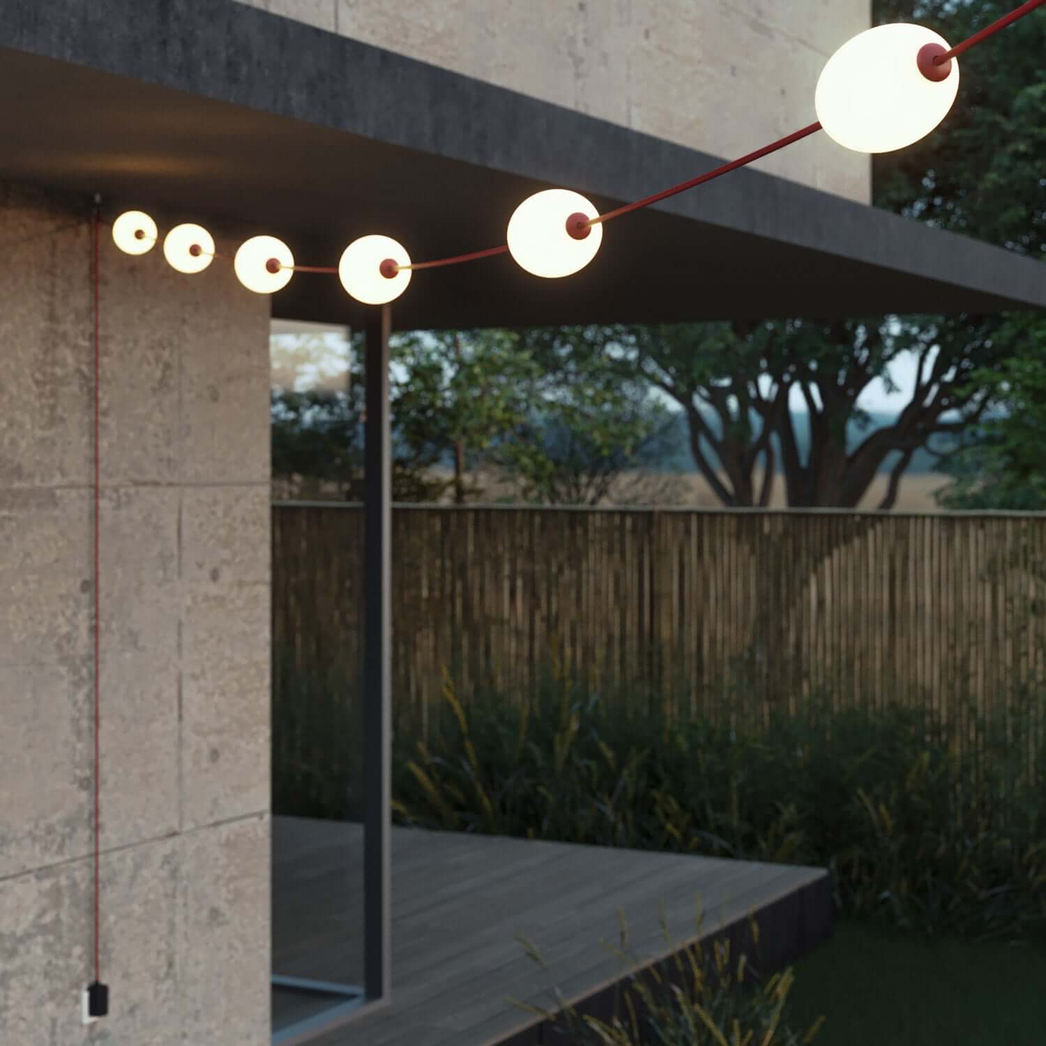 6-light outdoor string light chain IP67 Starfish red – Marina6 - Image 3