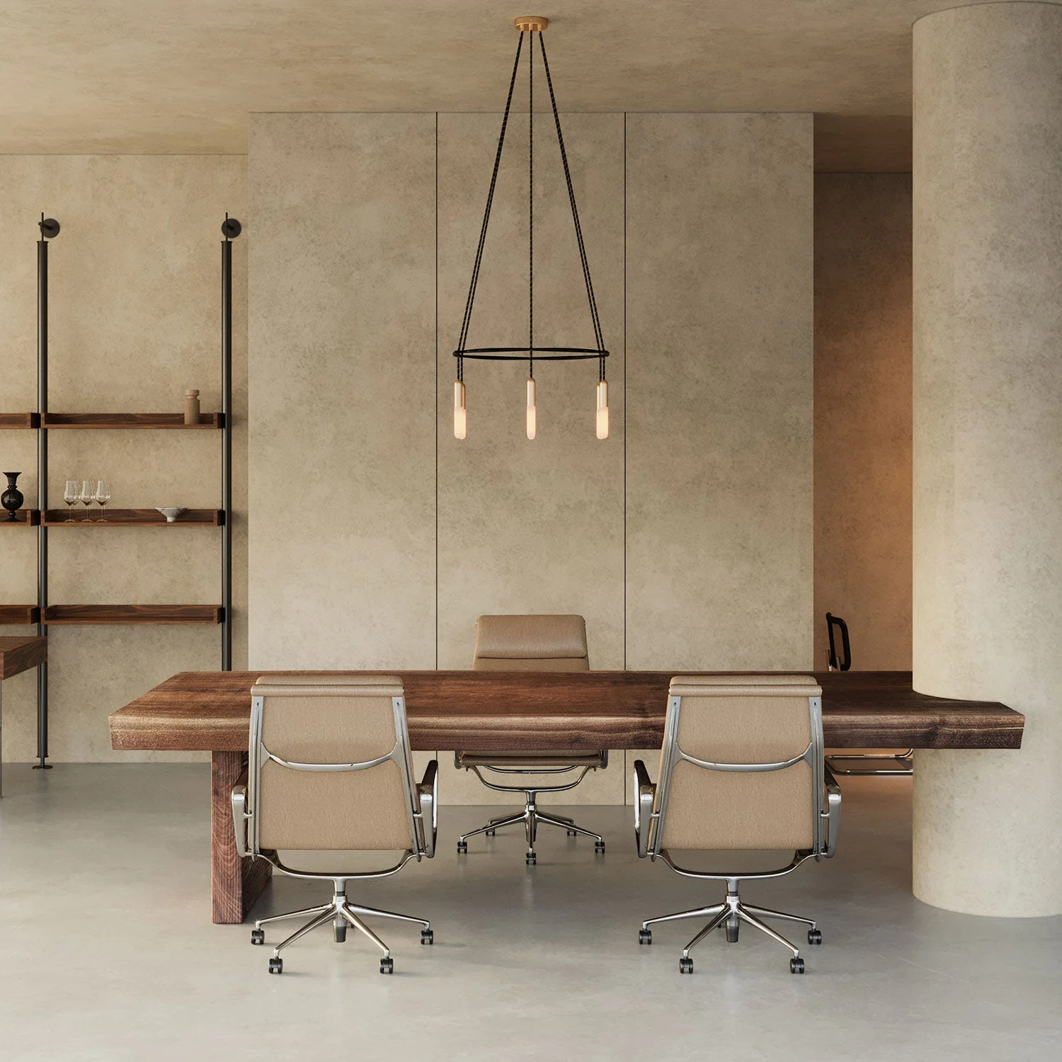 Cage chandelier with 6-drop P-Light - Satin bronze - Image 2