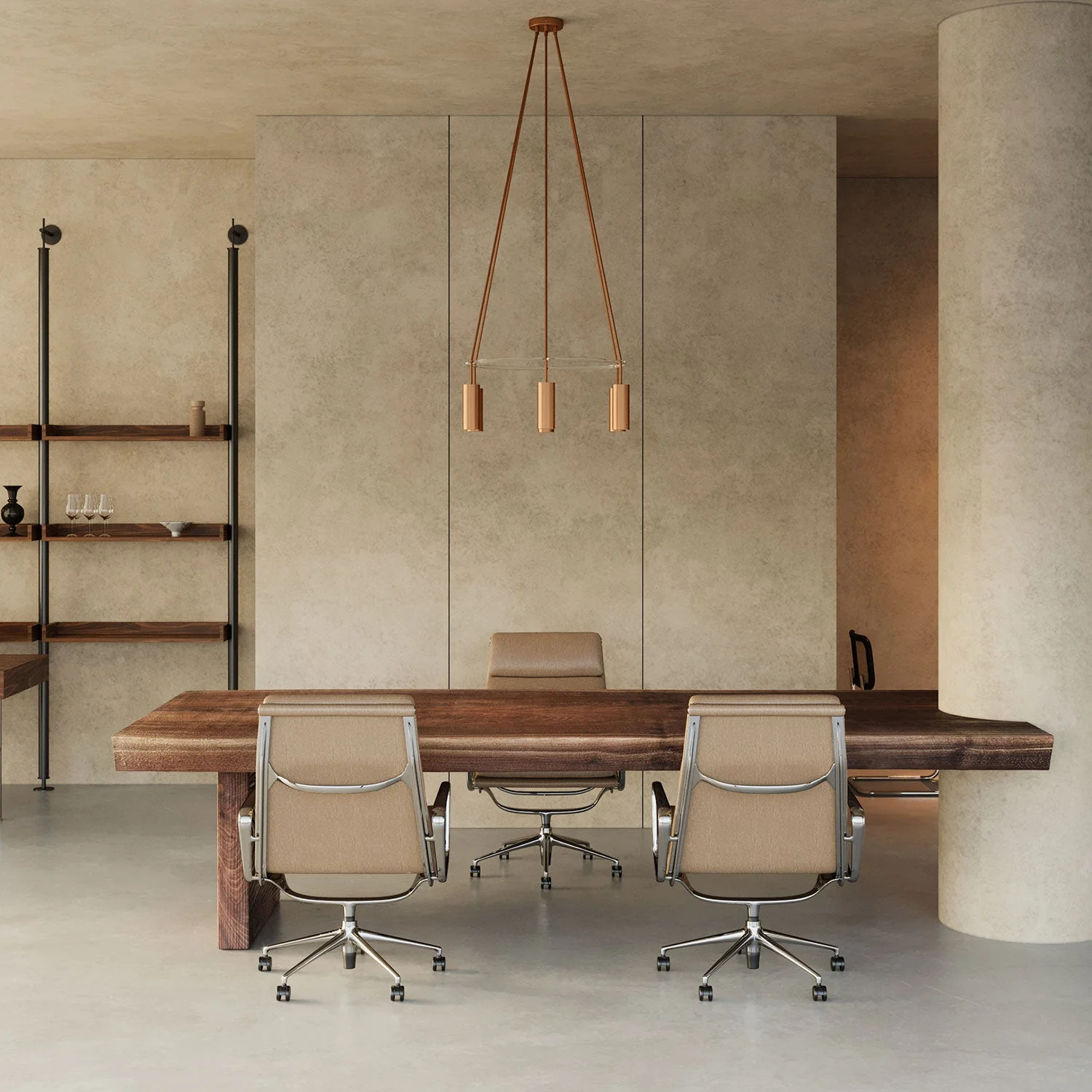 Cage chandelier with 6 Tub-E14 drops - Satin copper - Image 2