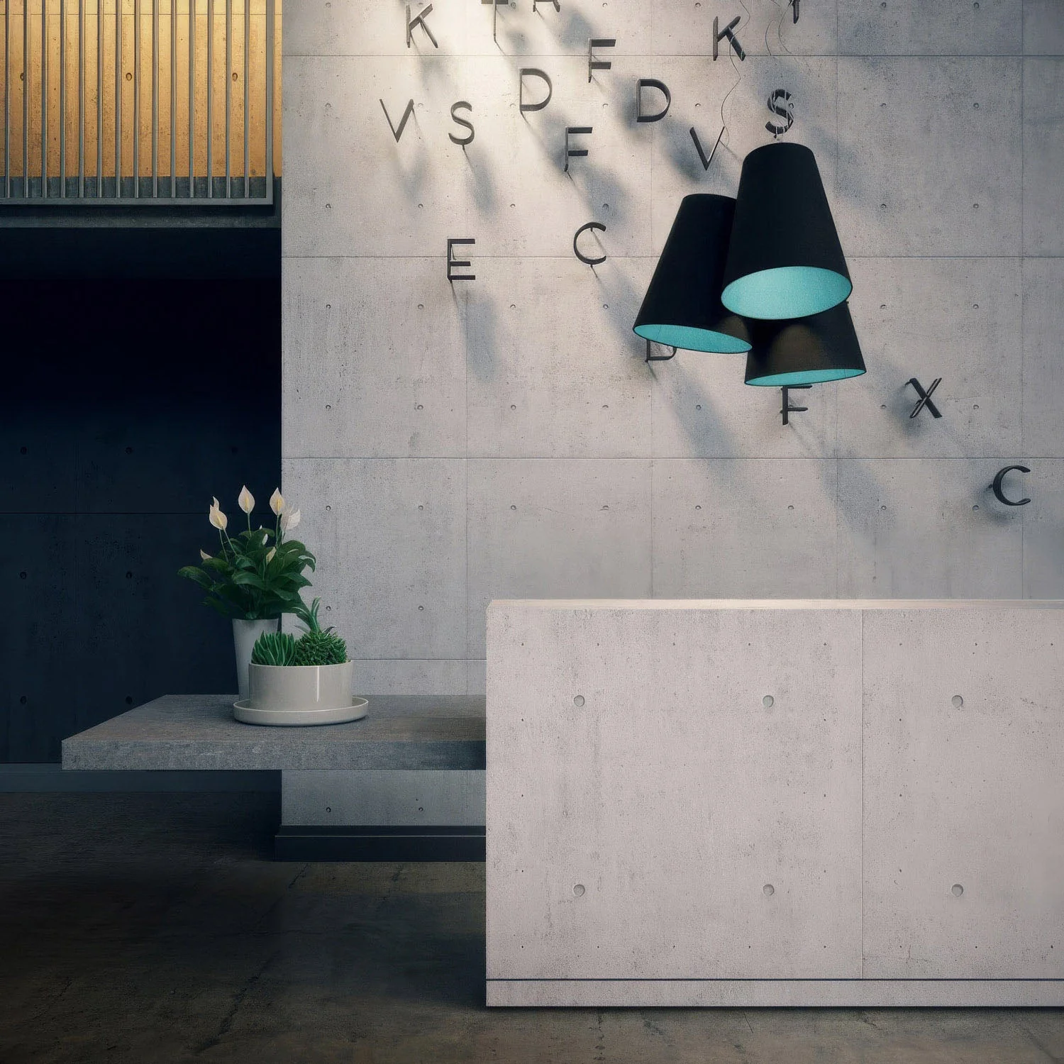 Trittico chandelier with two-tone cone lampshades in Ash and Sky Blue - Made in Italy - Image 3