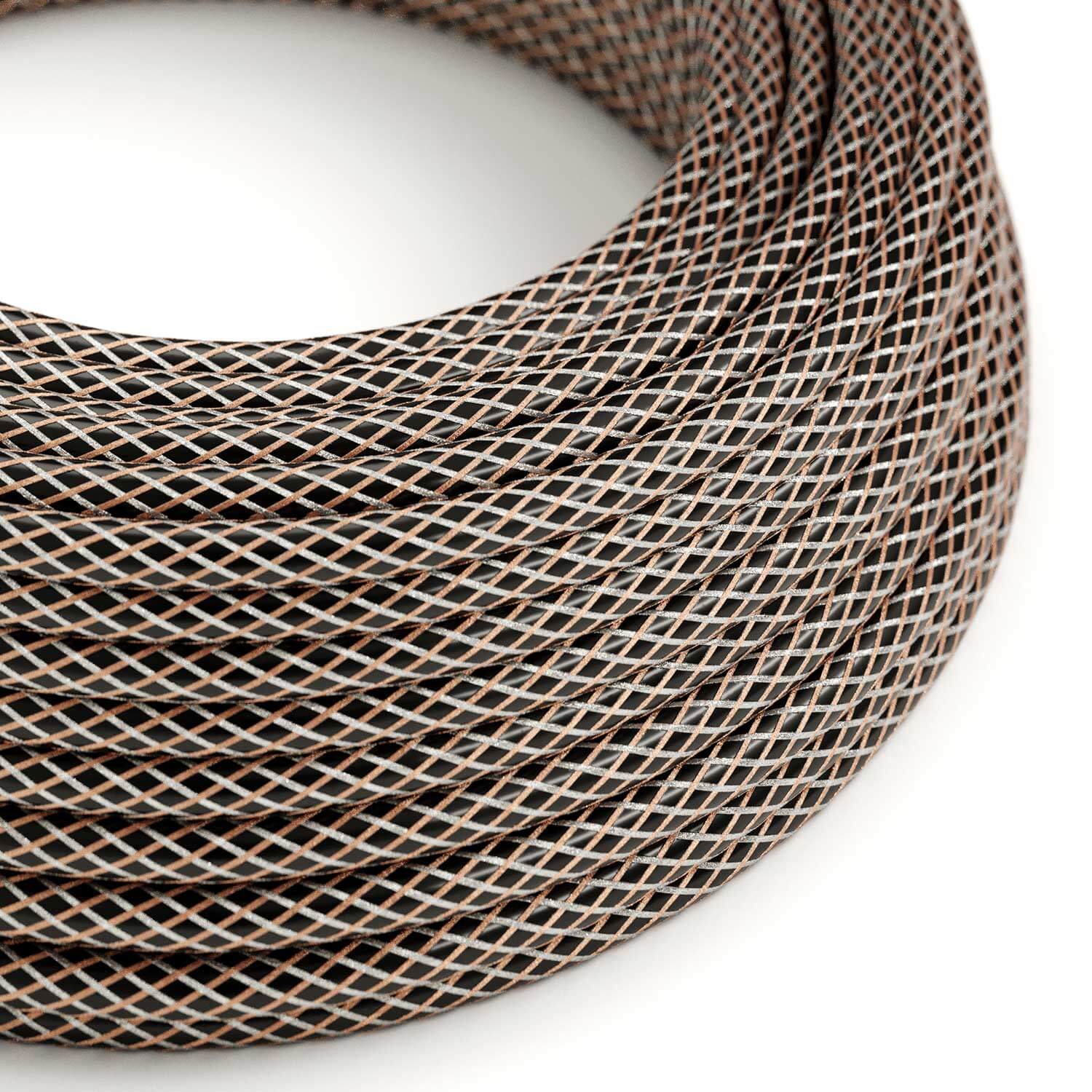 Electric cable in Black with Copper and Tinned Copper braid - The Original Creative Cables, for your lamps - RR03