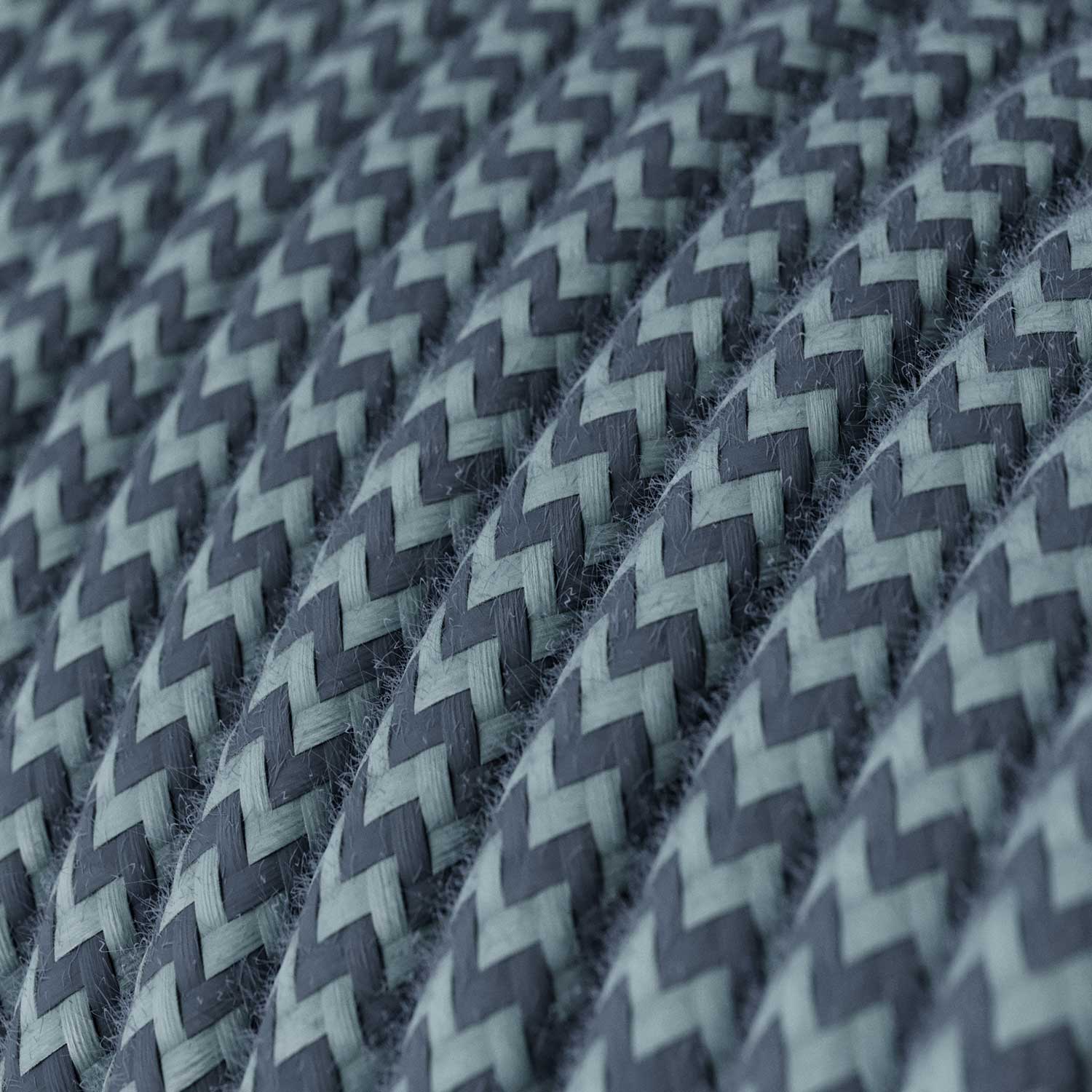 Cloth Covered Wire - Blue Cotton Chevron RZ25 - UL Listed - Image 2